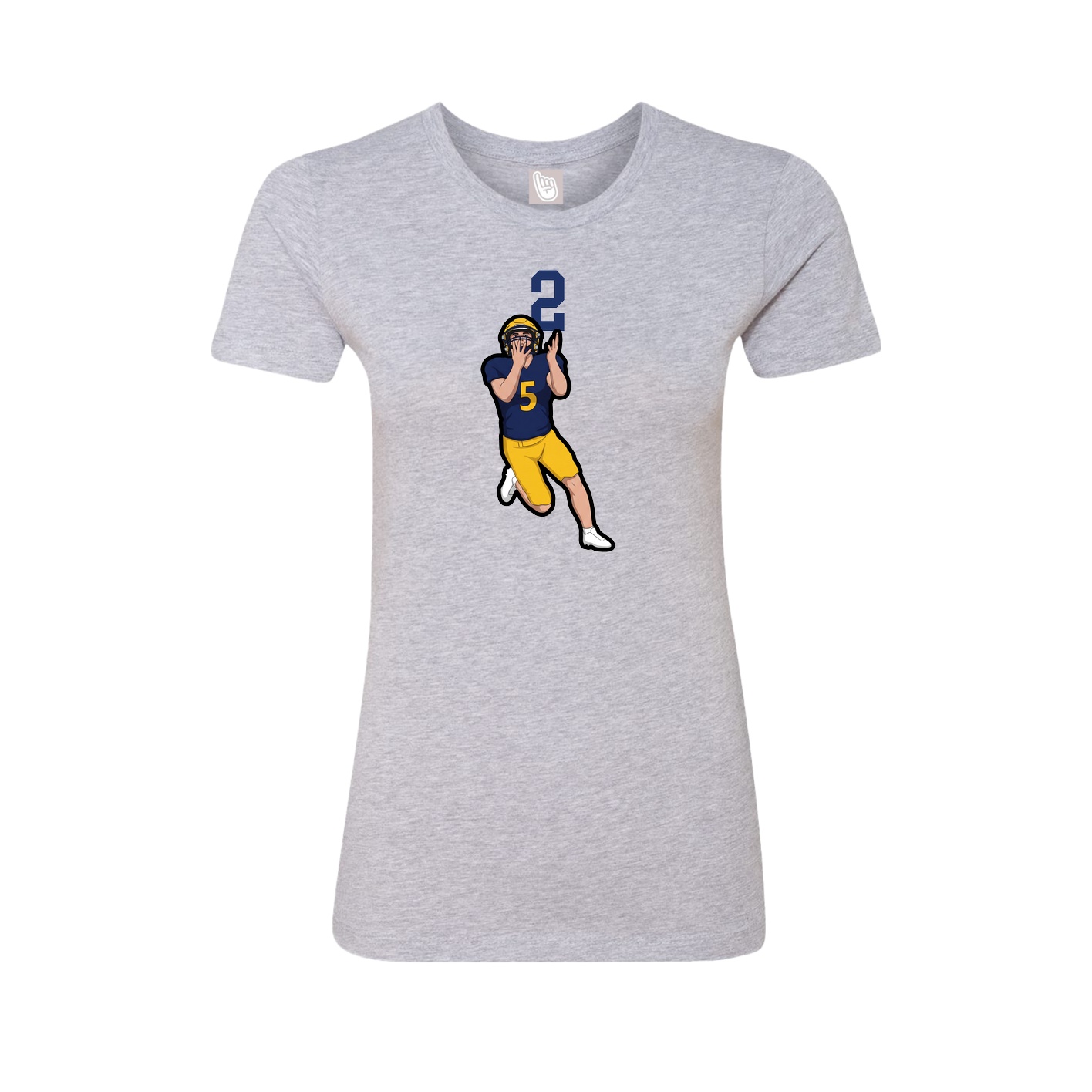Fitted Women's Tee — Number Top in Grey