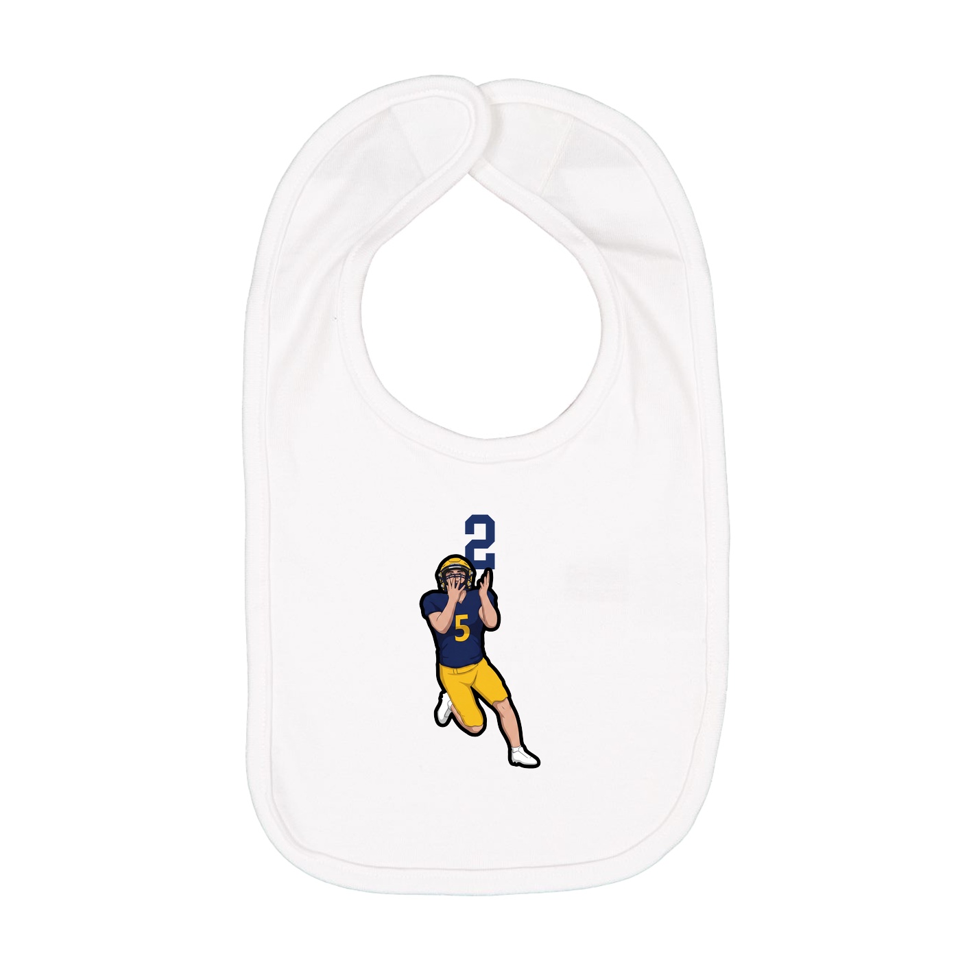Infant Bib — Number Top in White