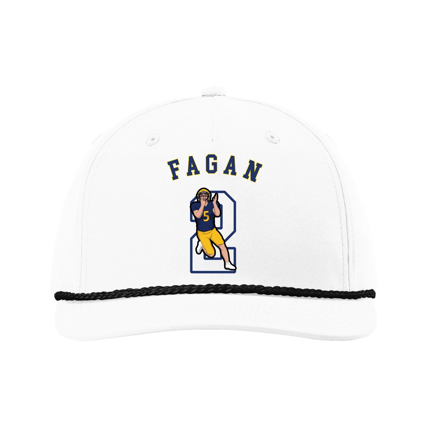 Five-Panel Classic Rope Cap — Shirsey Arch in White