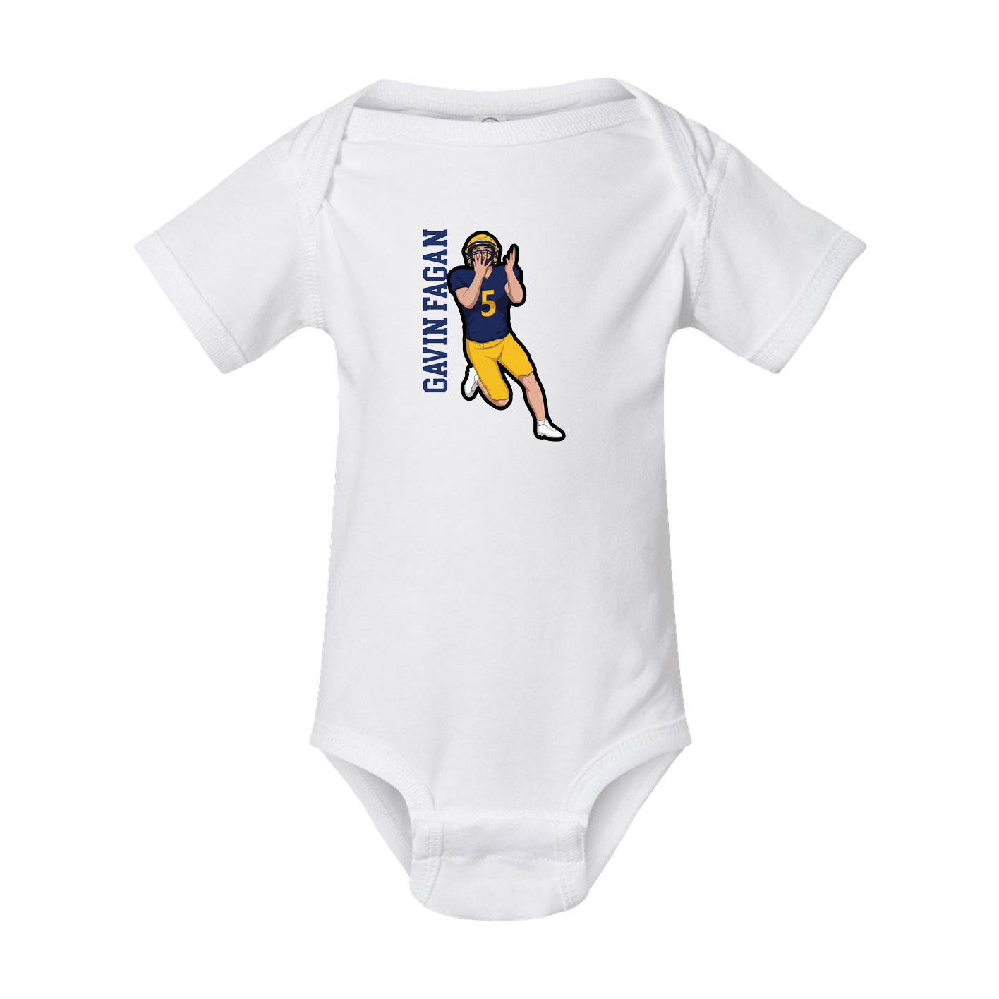 Baby Onesie — Name Vertical in White