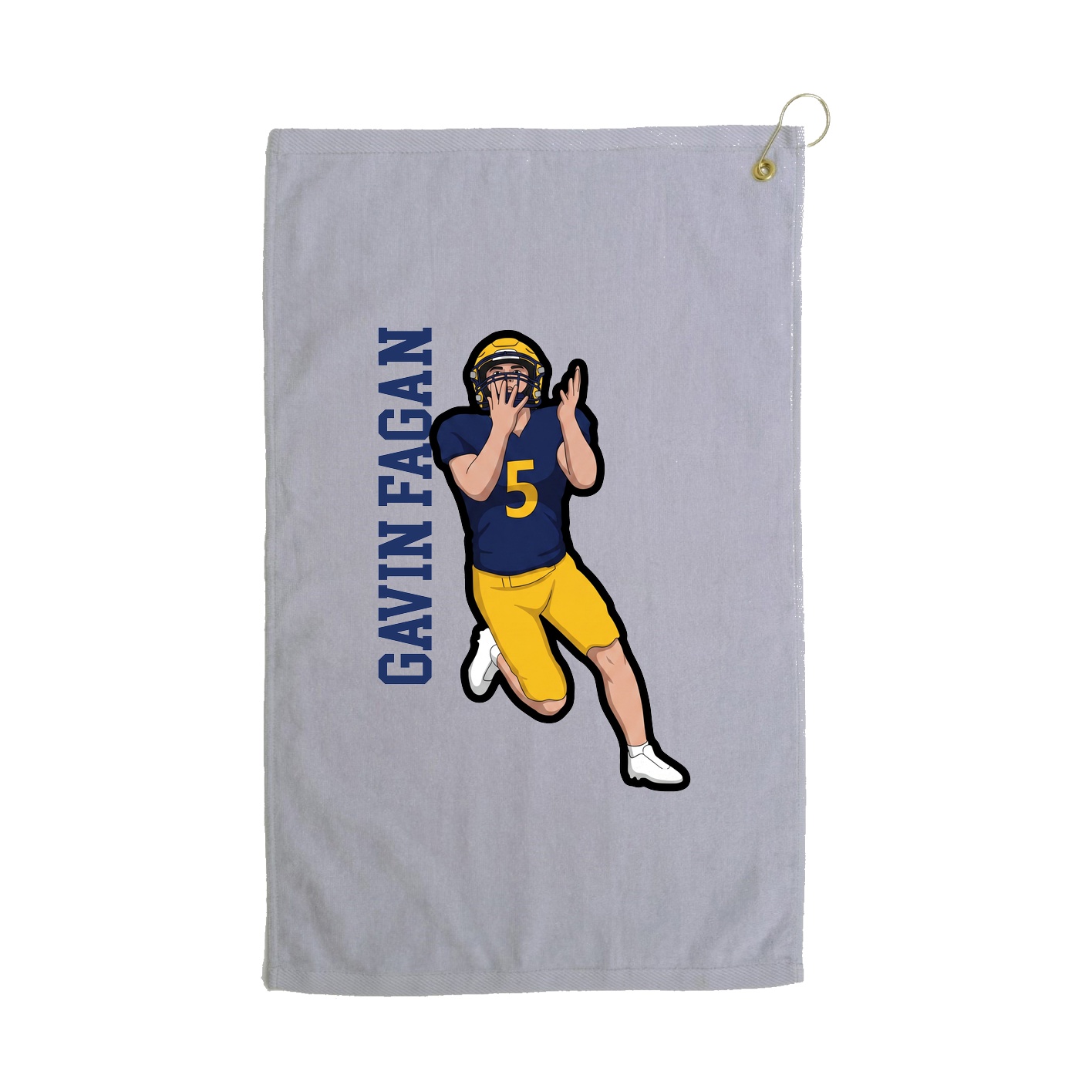 Golf Towel — Name Vertical in Grey