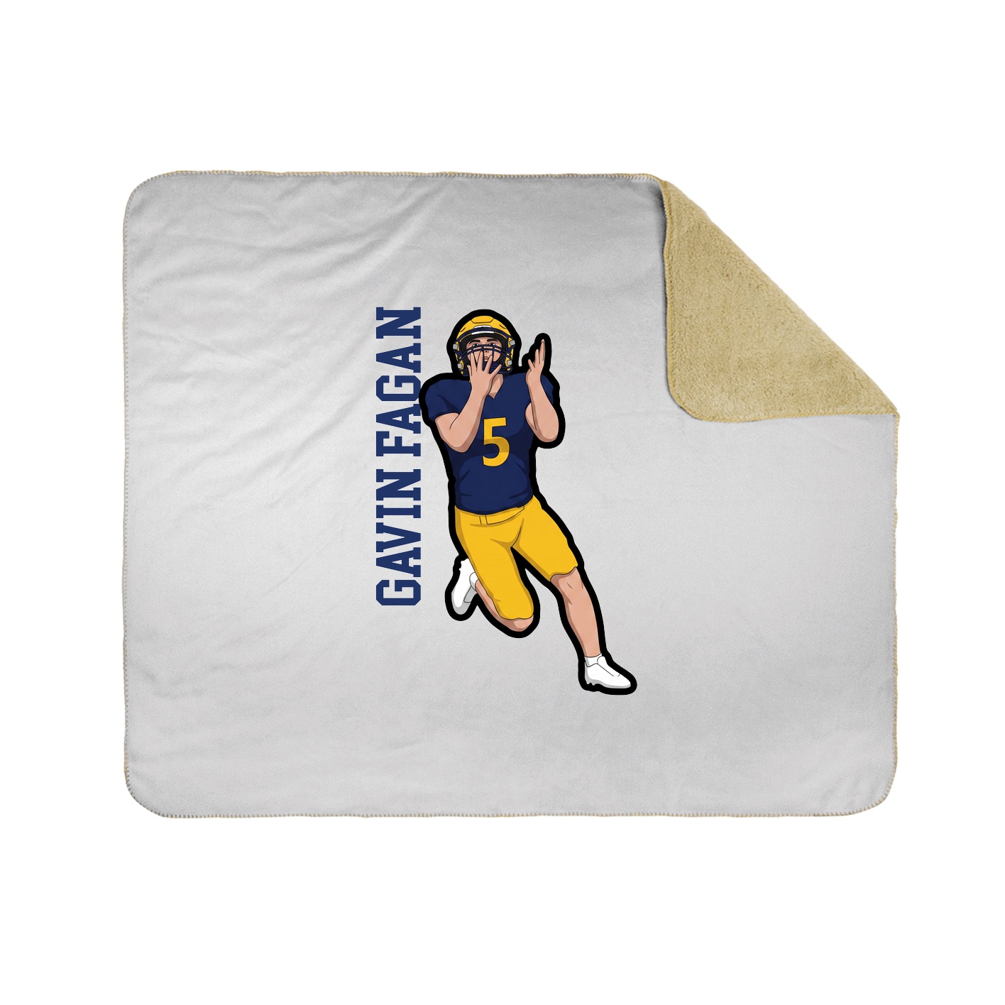 Throw Blanket — Name Vertical in White