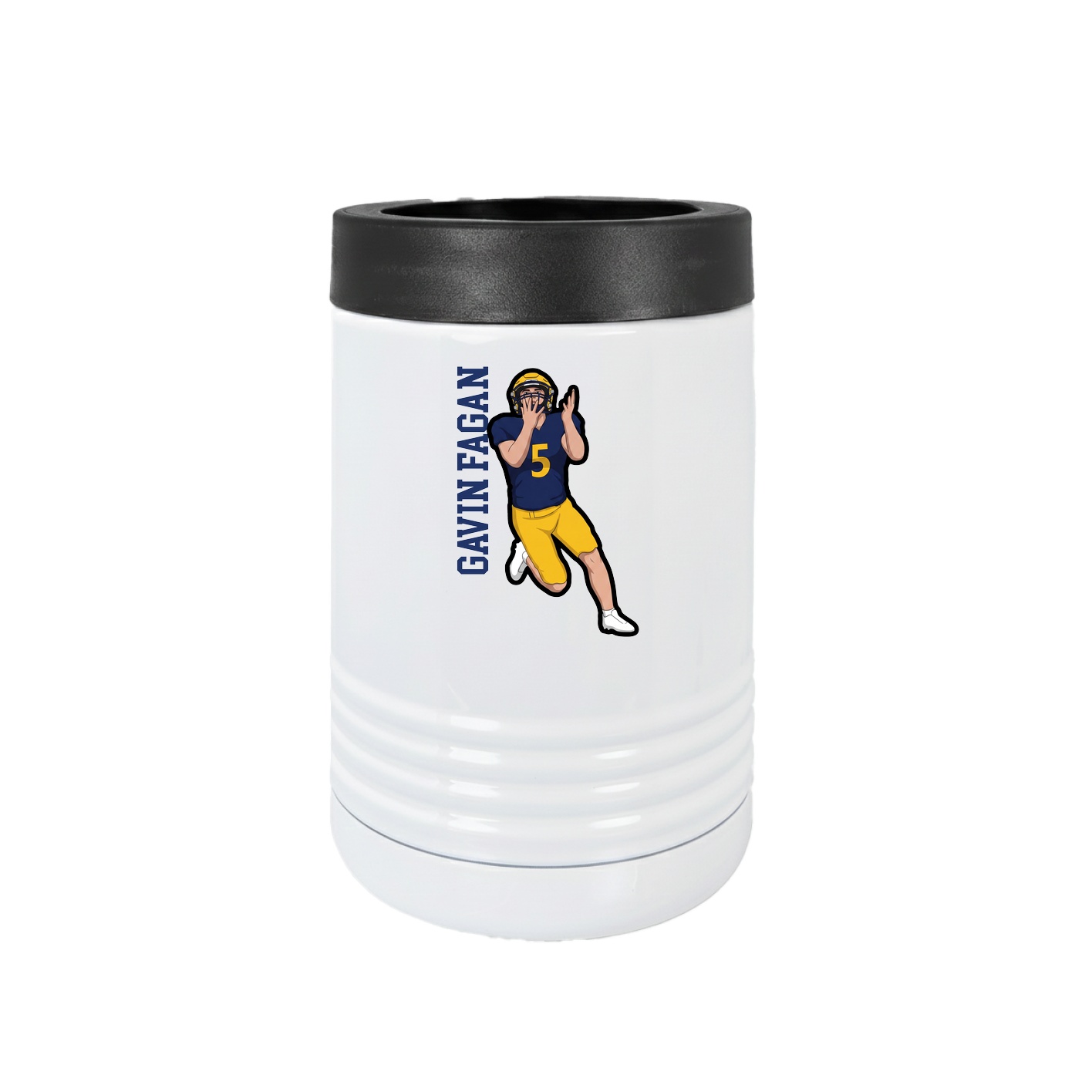 Beverage Holder — Name Vertical in White