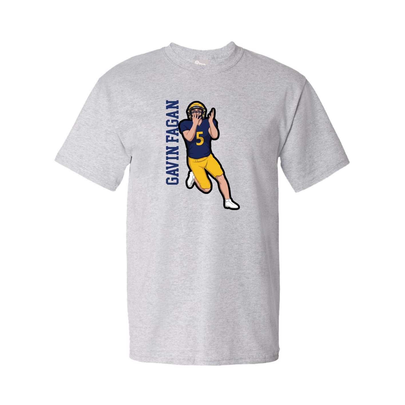 Youth Tee — Name Vertical in Grey