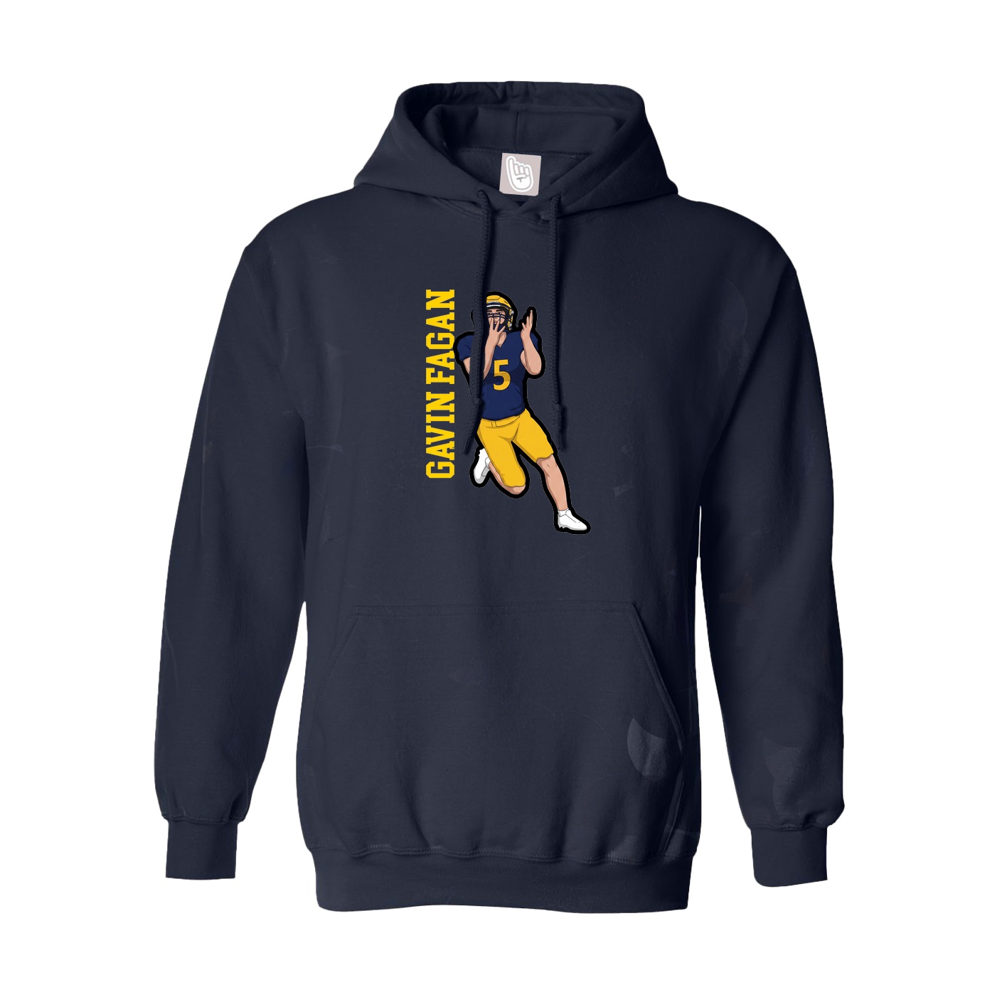 Hoodie — Name Vertical in Navy