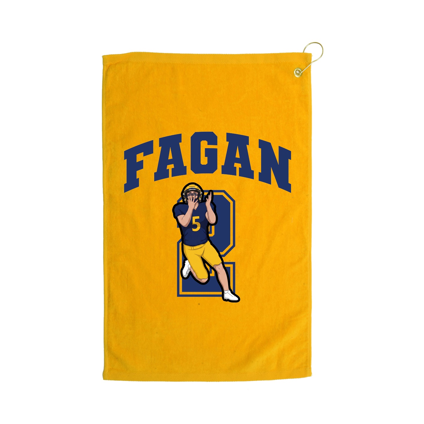 Golf Towel — Number in Gold