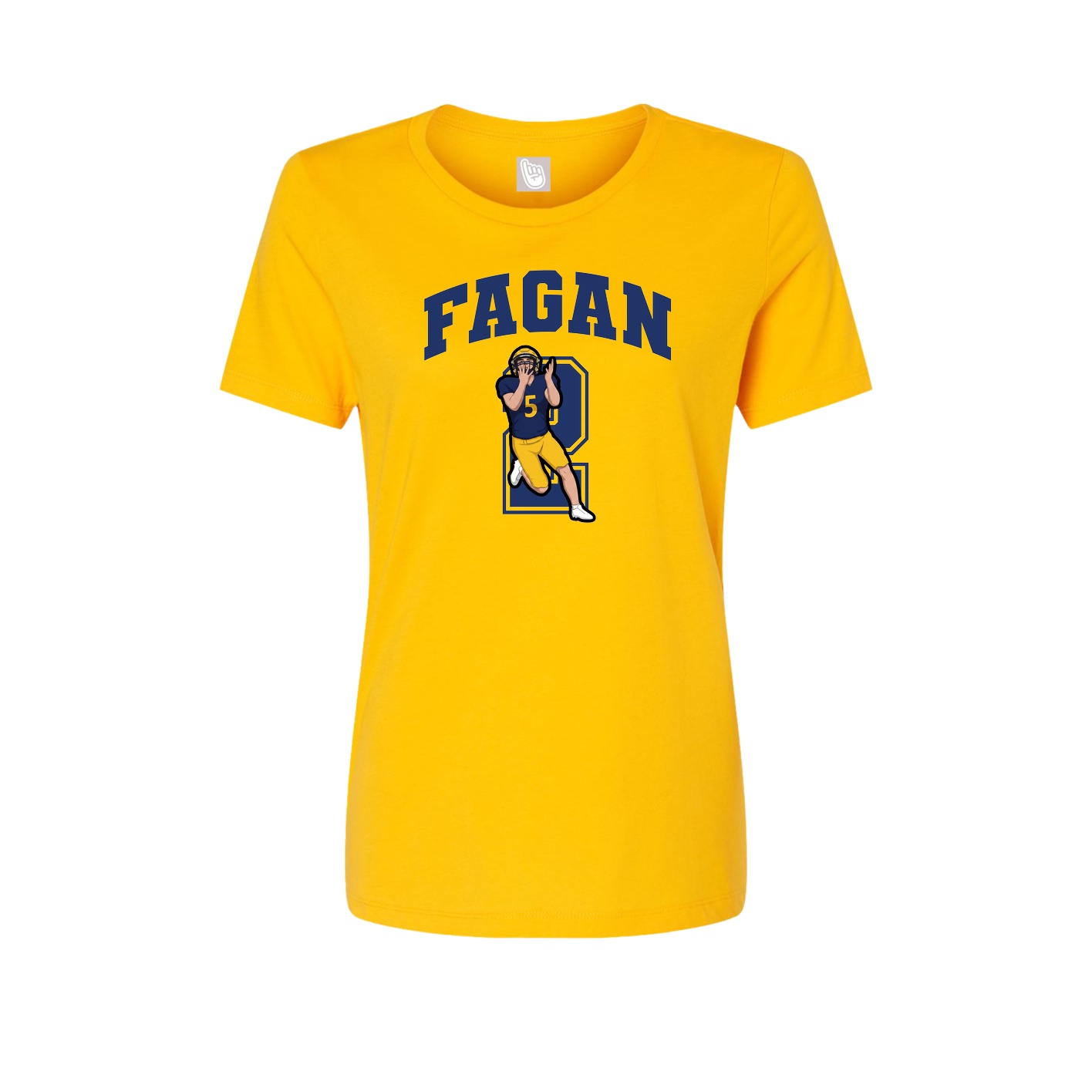 Fitted Women's Tee — Number in Gold