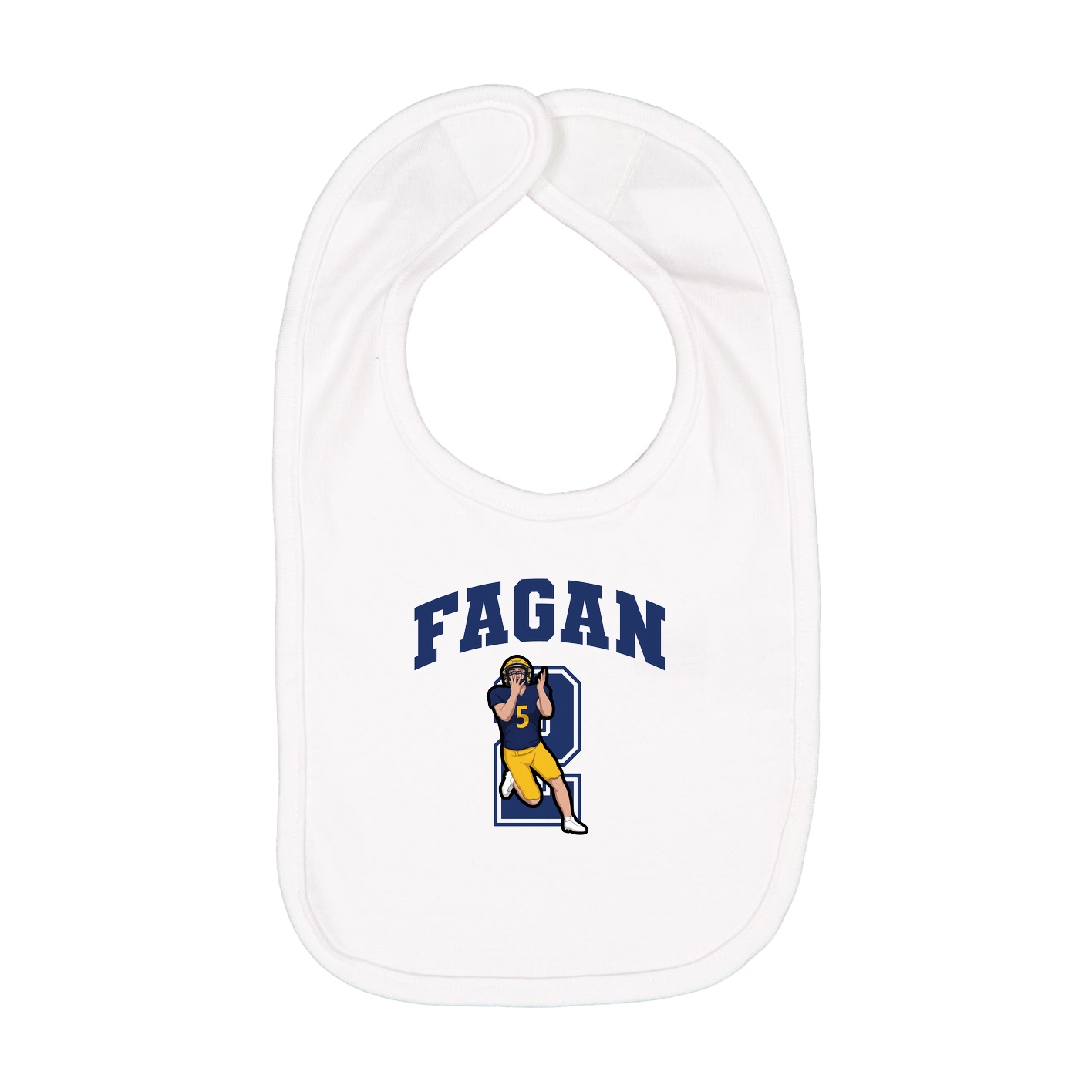 Infant Bib — Number in White