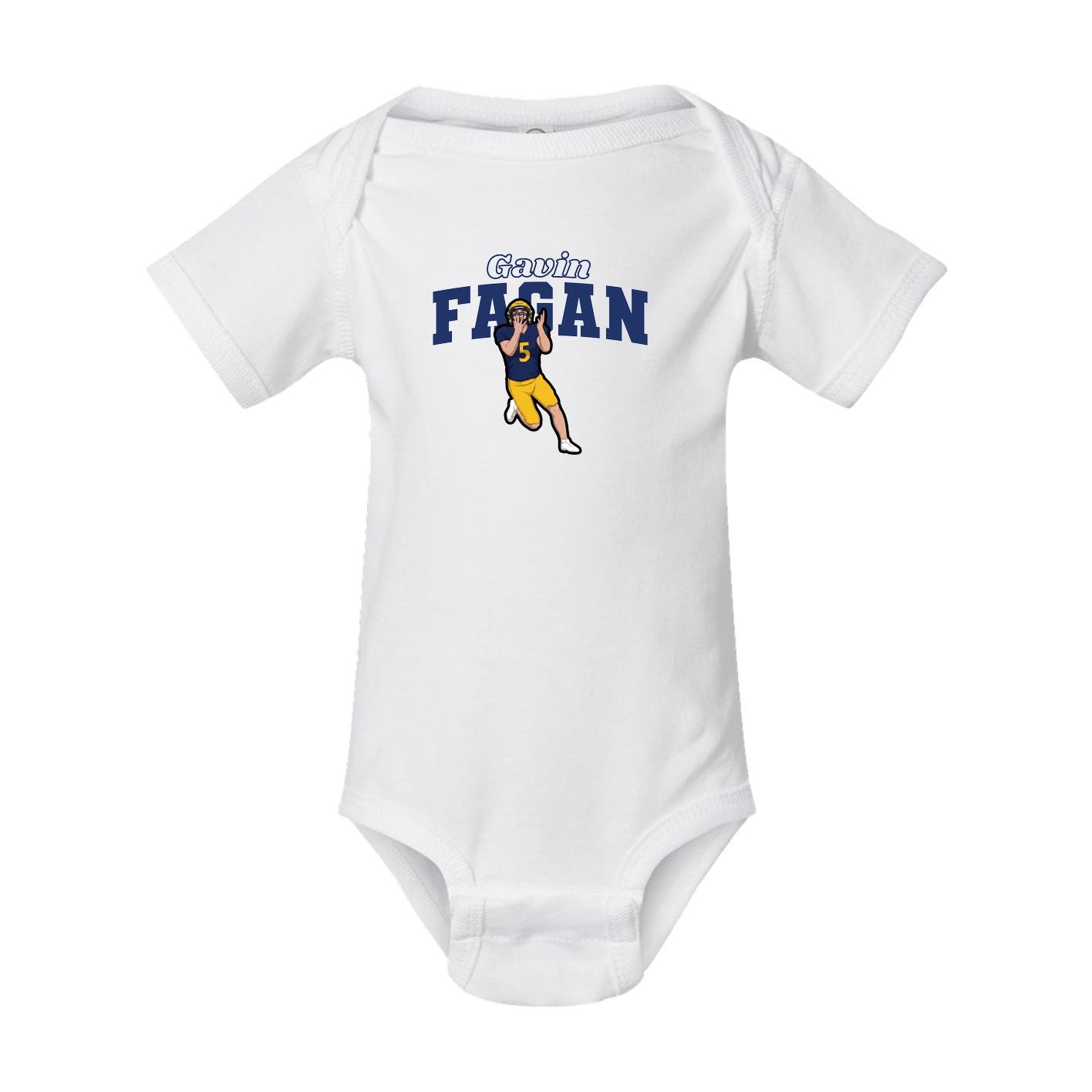 Baby Onesie — Name Arch in White