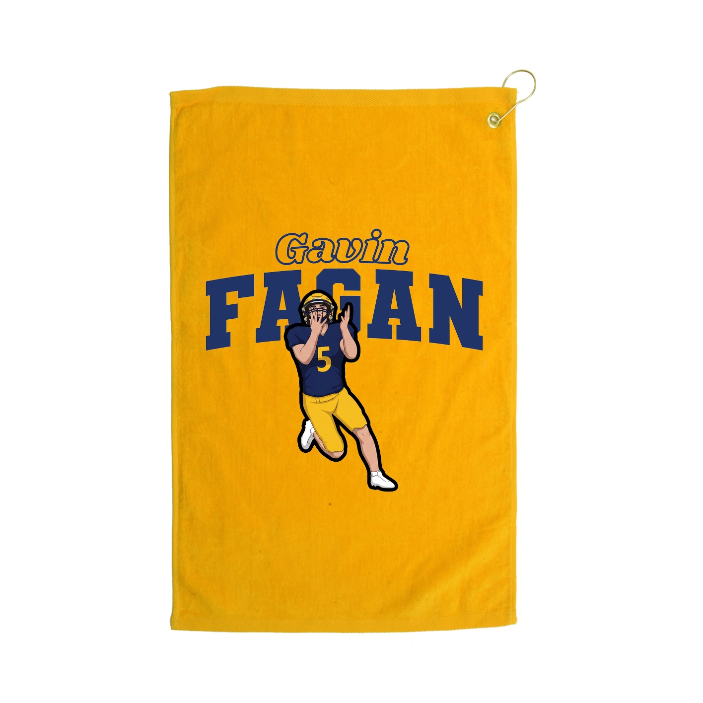 Golf Towel — Name Arch in Gold