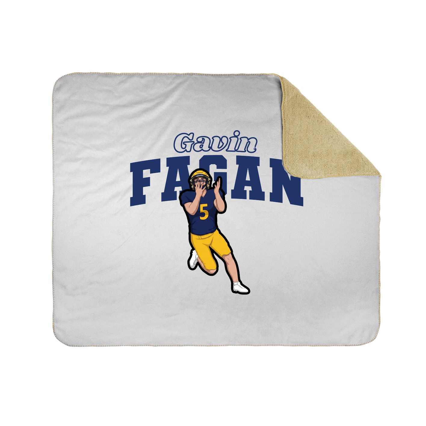 Throw Blanket — Name Arch in White
