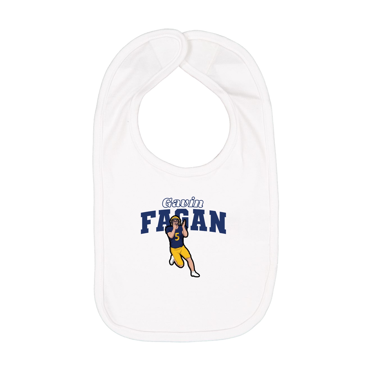 Infant Bib — Name Arch in White