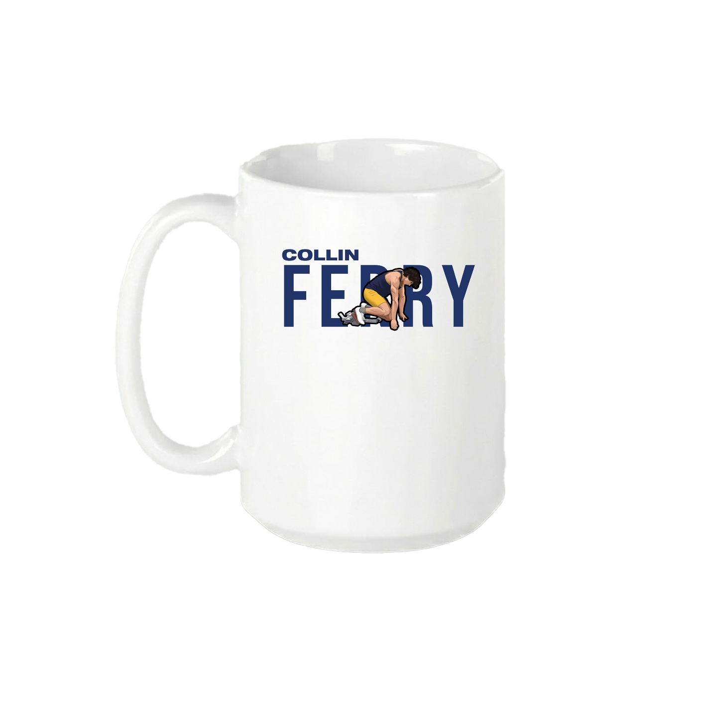 15oz Coffee Mug — Player Name in White