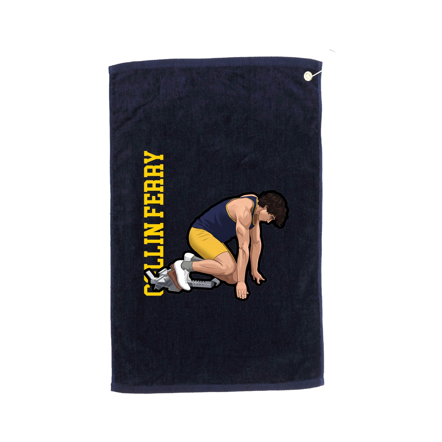 Golf Towel — Name Vertical in Navy
