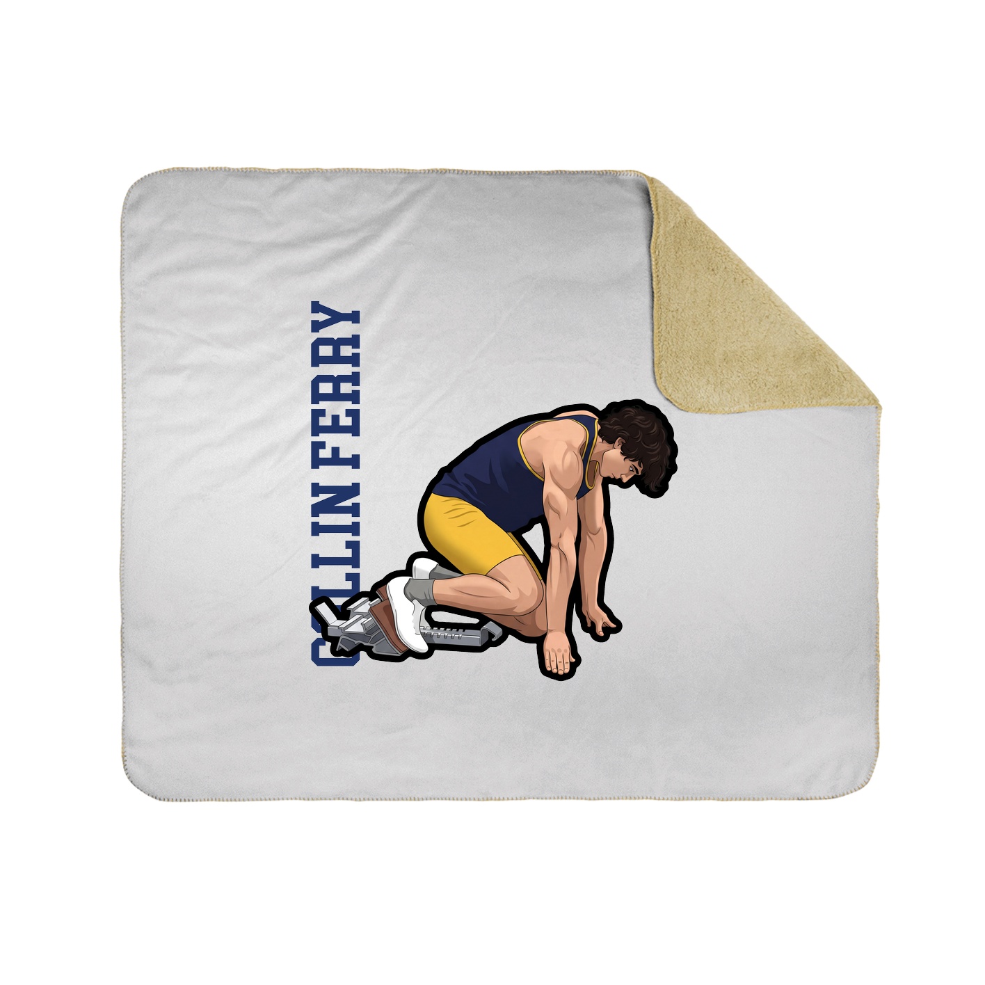 Throw Blanket — Name Vertical in White