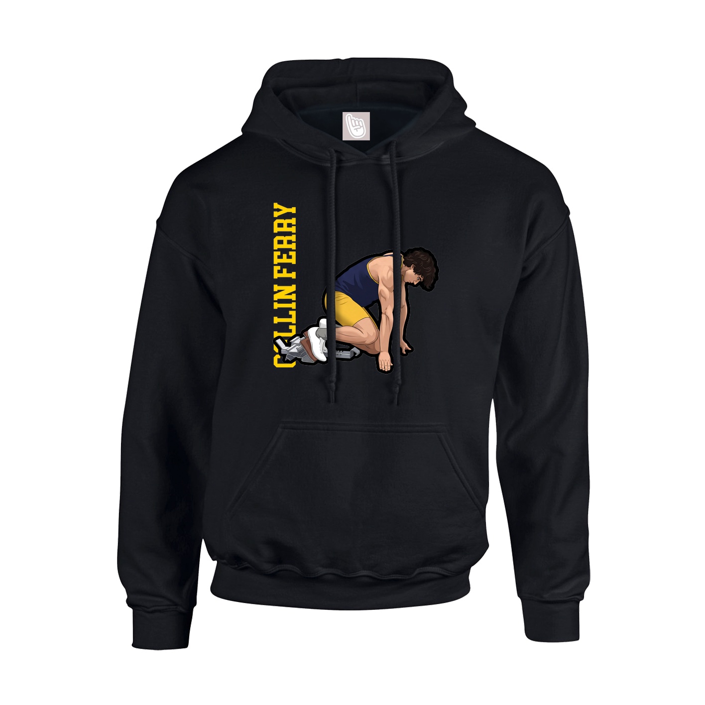 Youth Hoodie — Name Vertical in Black