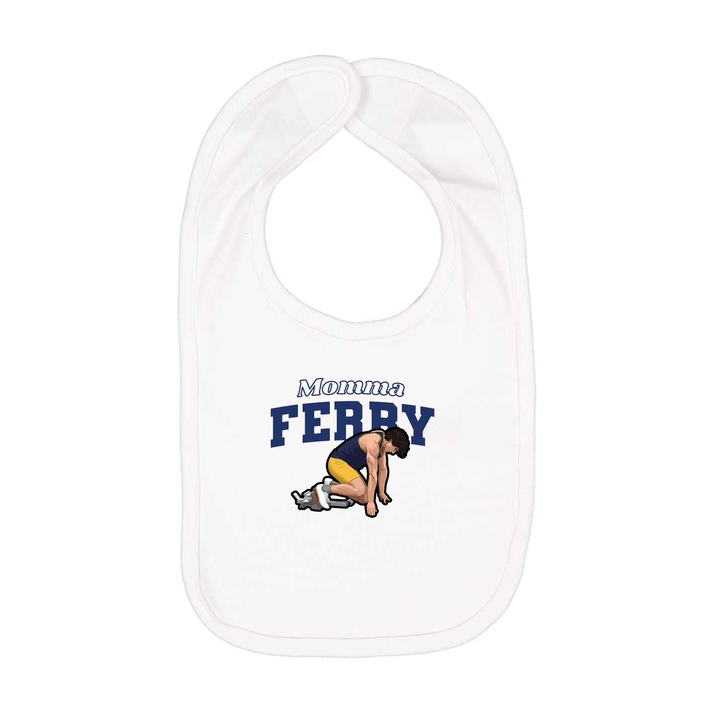 Infant Bib — Mothers Day Block in White