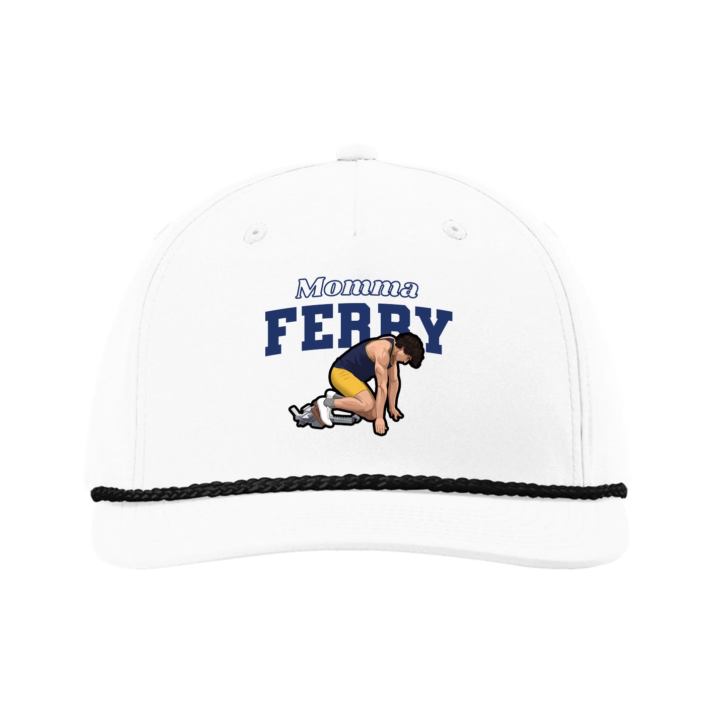 Five-Panel Classic Rope Cap — Mothers Day Block in White