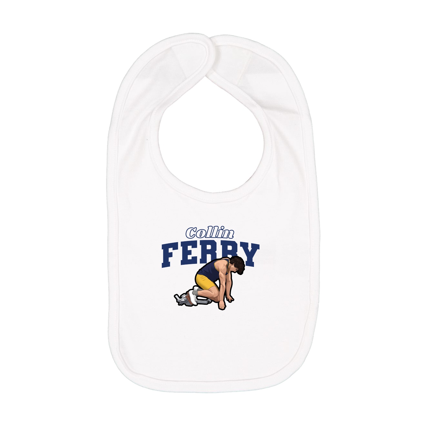 Infant Bib — Name Arch in White