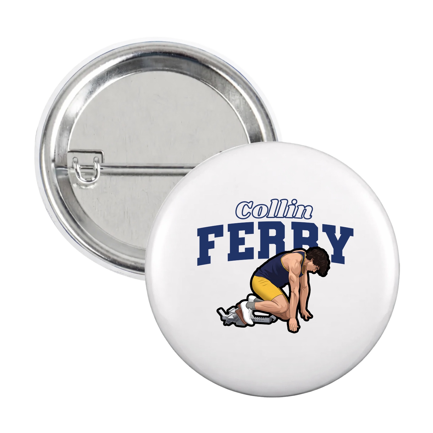 Game Day Button — Name Arch in White