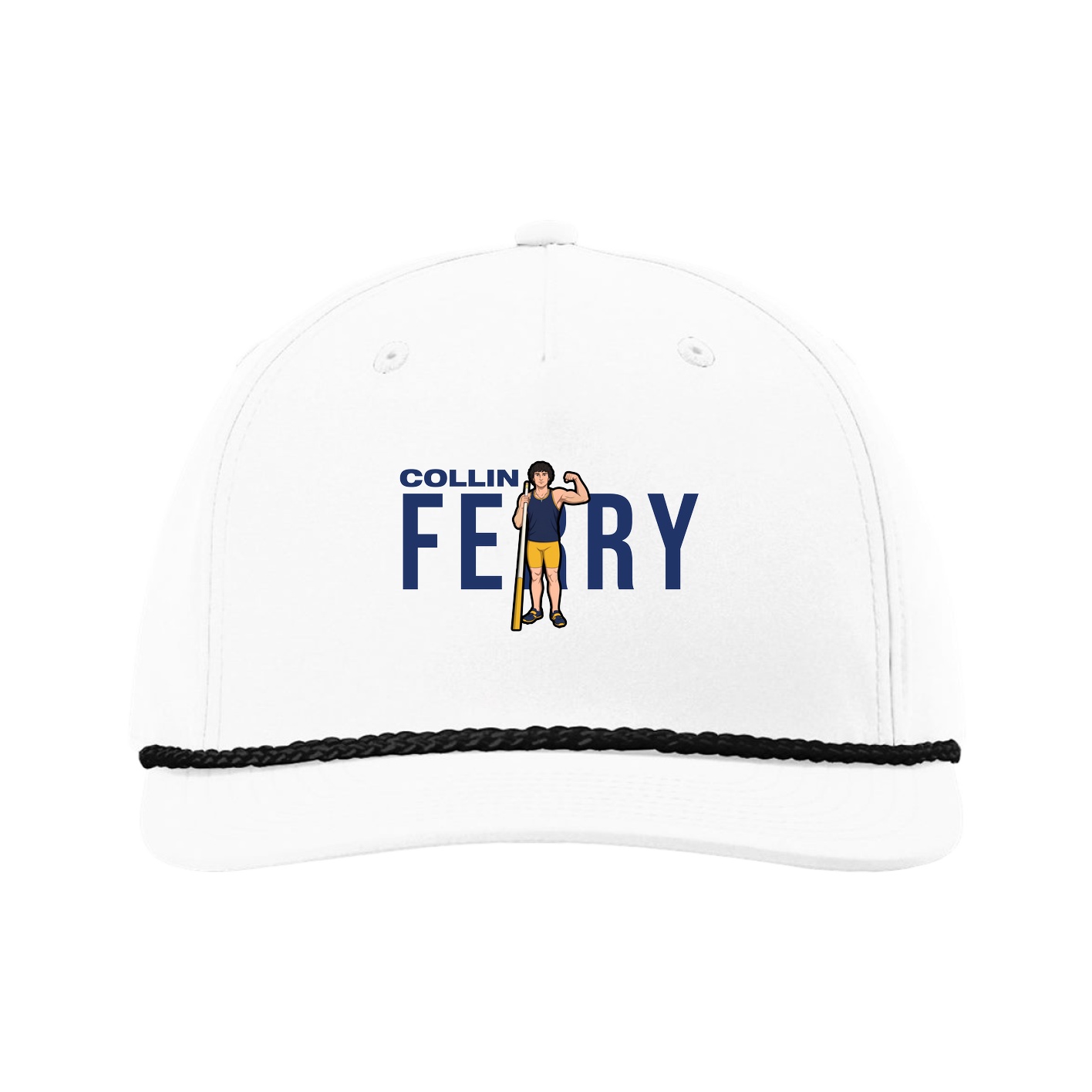 Five-Panel Classic Rope Cap — Player Name in White