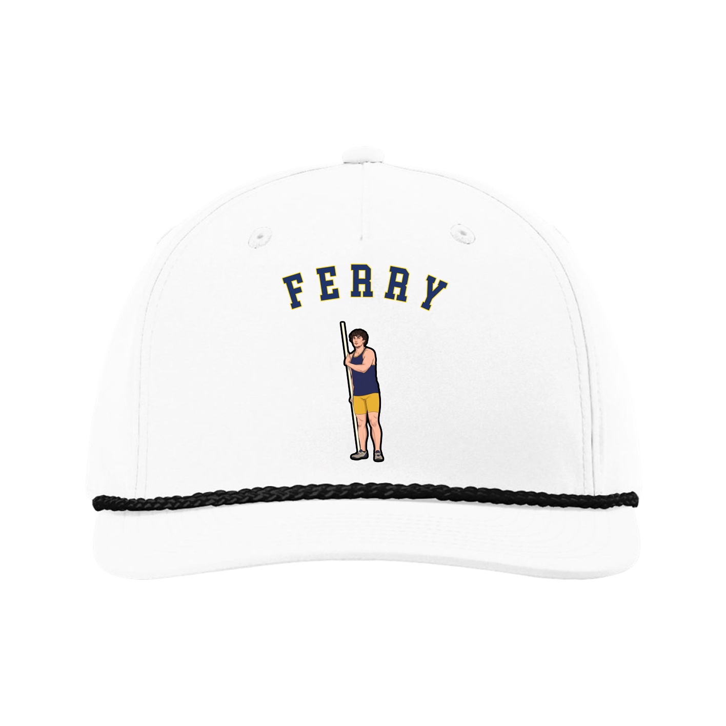 Five-Panel Classic Rope Cap — Shirsey Arch in White