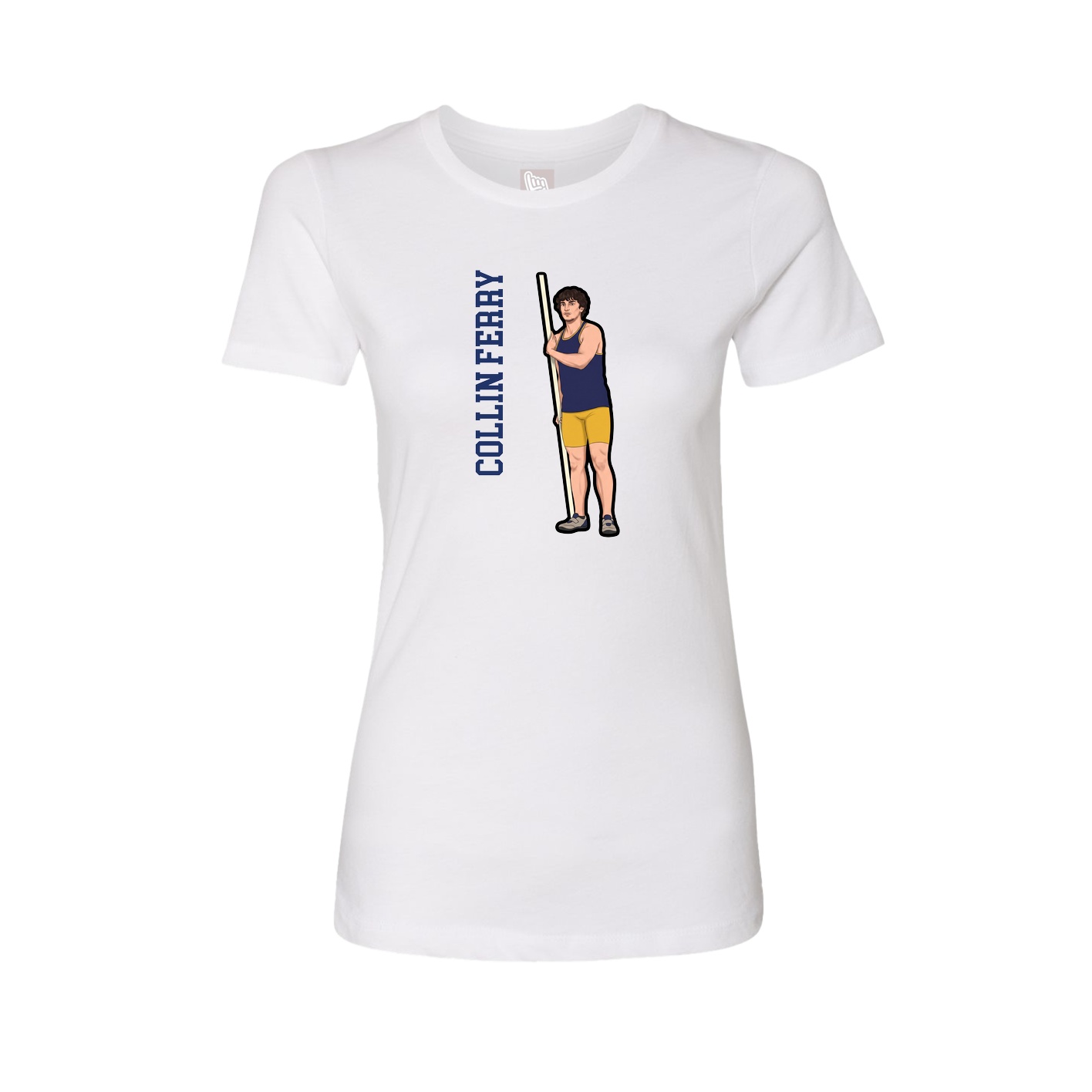 Fitted Women's Tee — Name Vertical in White