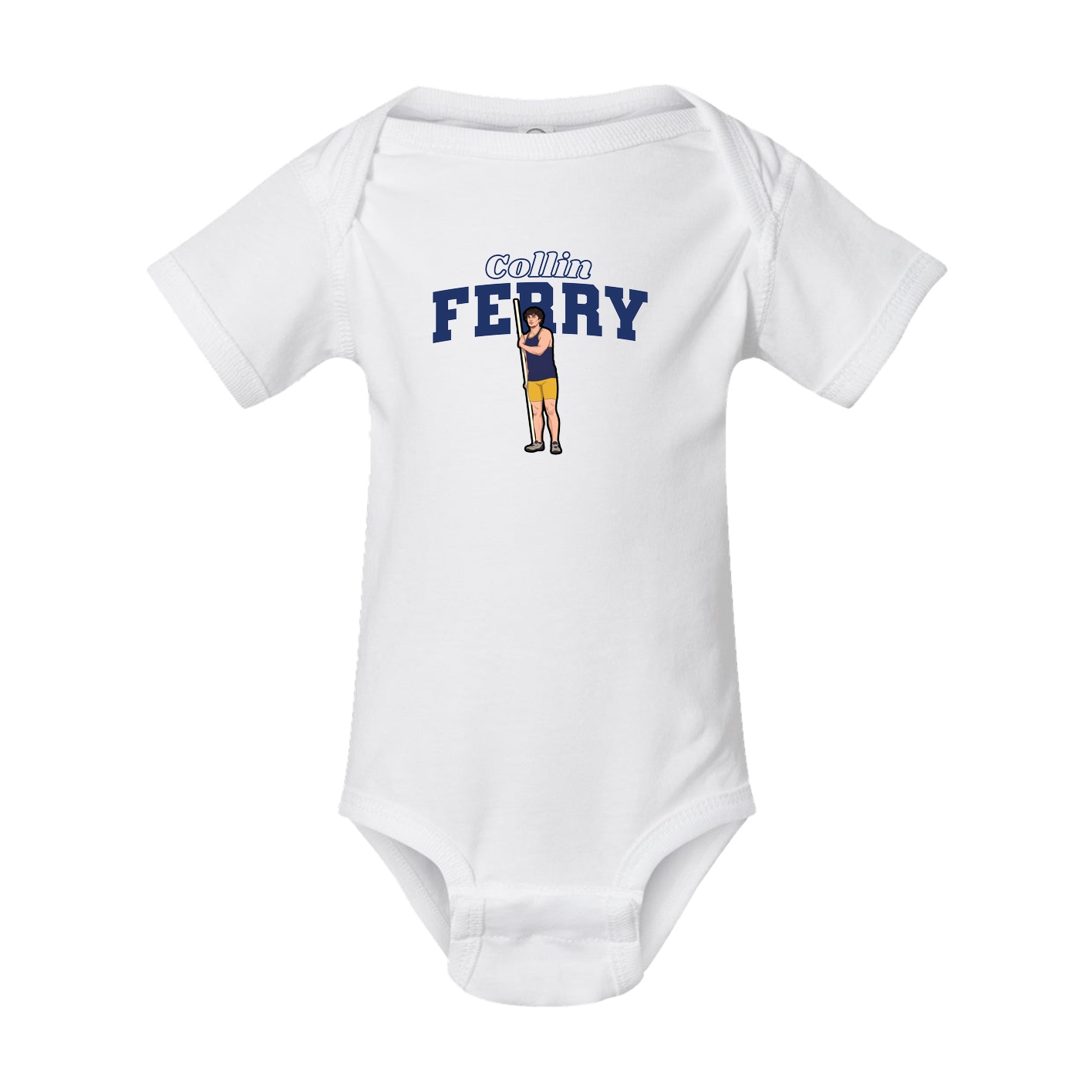 Baby Onesie — Name Arch in White