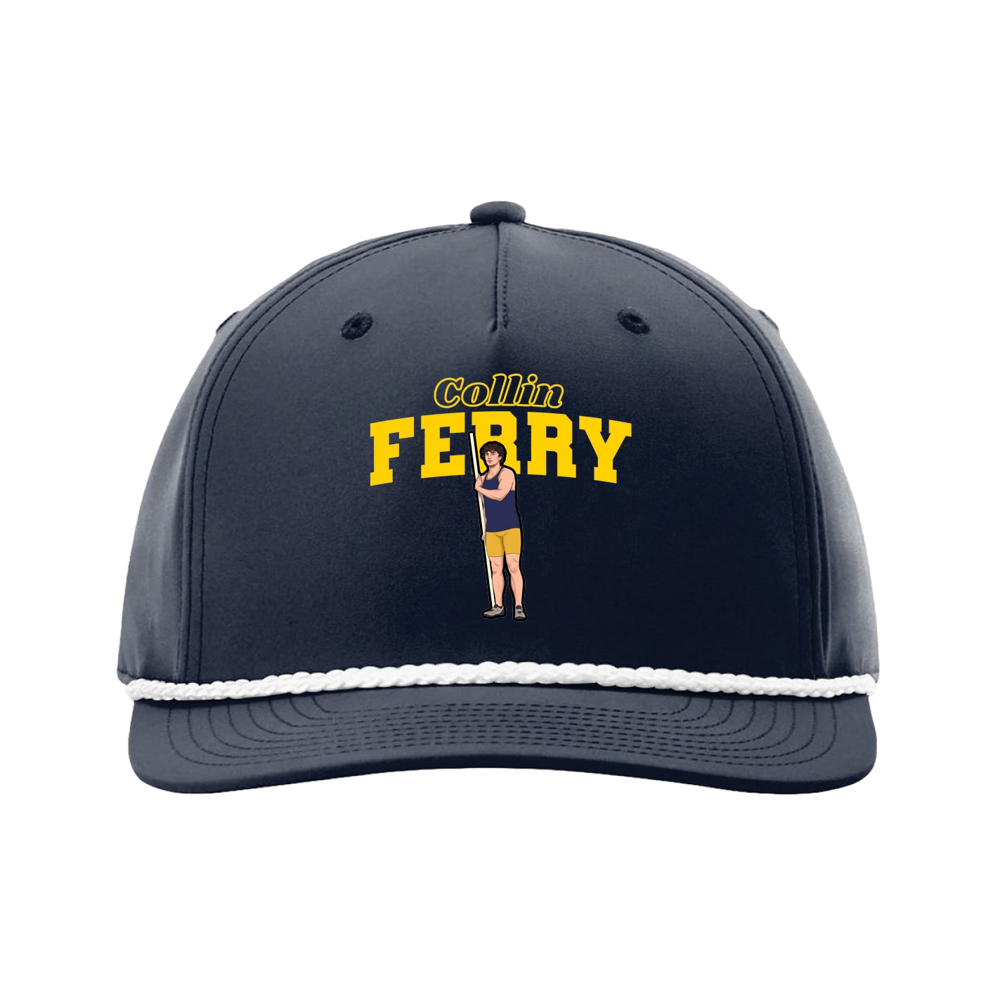 Five-Panel Classic Rope Cap — Name Arch in Navy