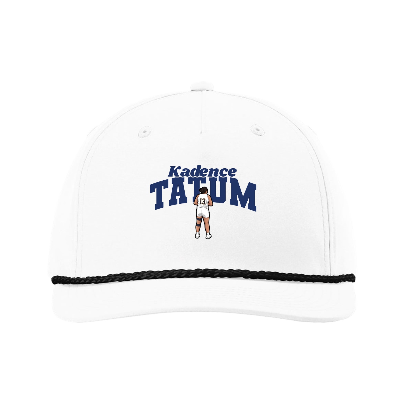 Five-Panel Classic Rope Cap — Signature Arch in White
