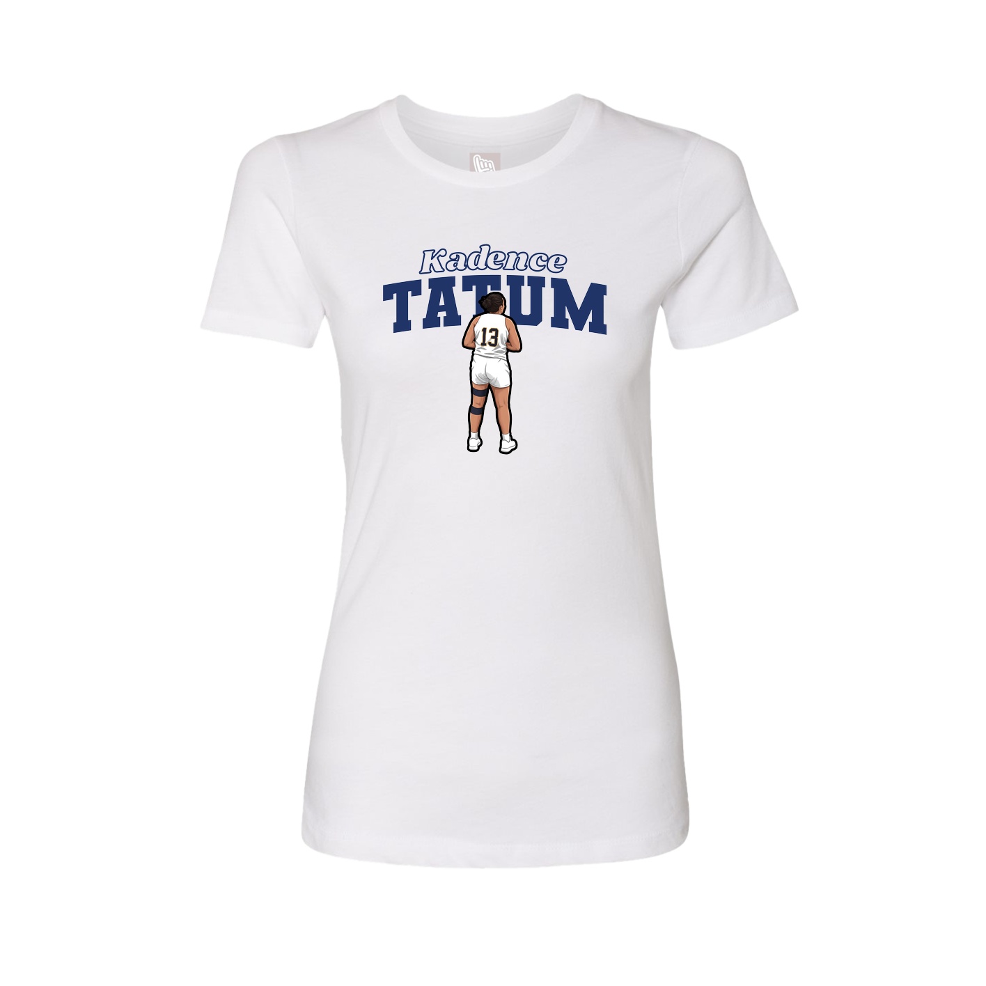 Fitted Women's Tee — Name Arch in White