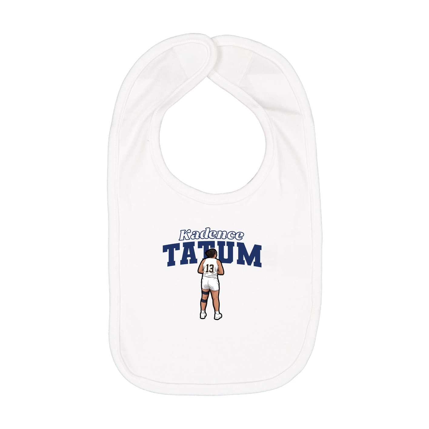 Infant Bib — Name Arch in White