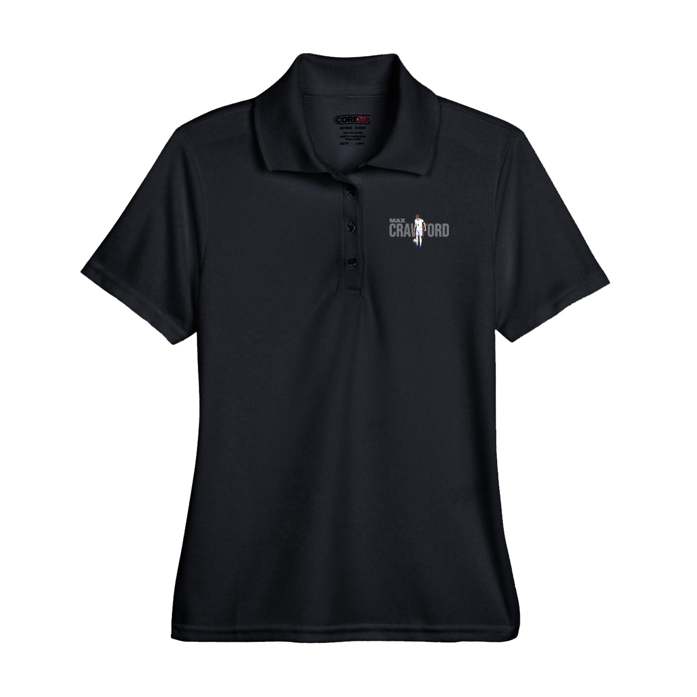 Performance Polo — Player Name in Black