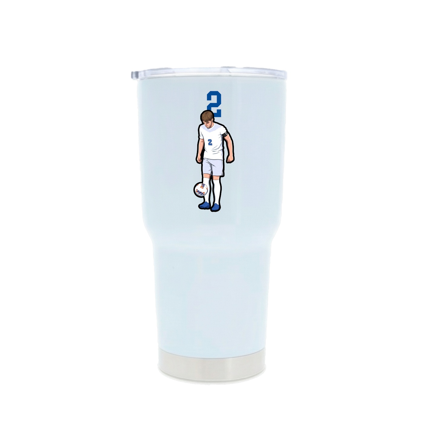 30oz Stainless Steel Tumbler — Number Top in White