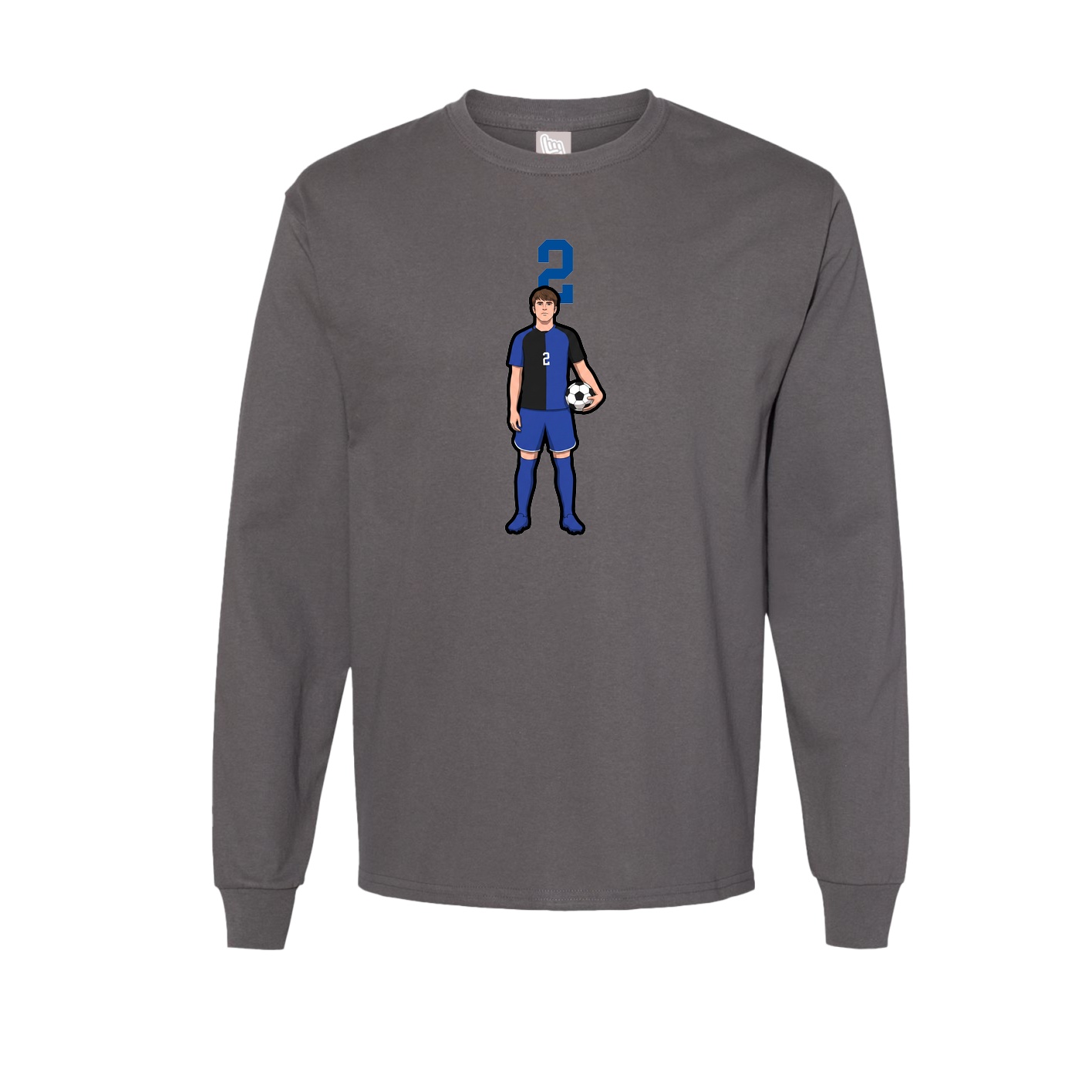 Long Sleeve Tee — Number Top in Grey