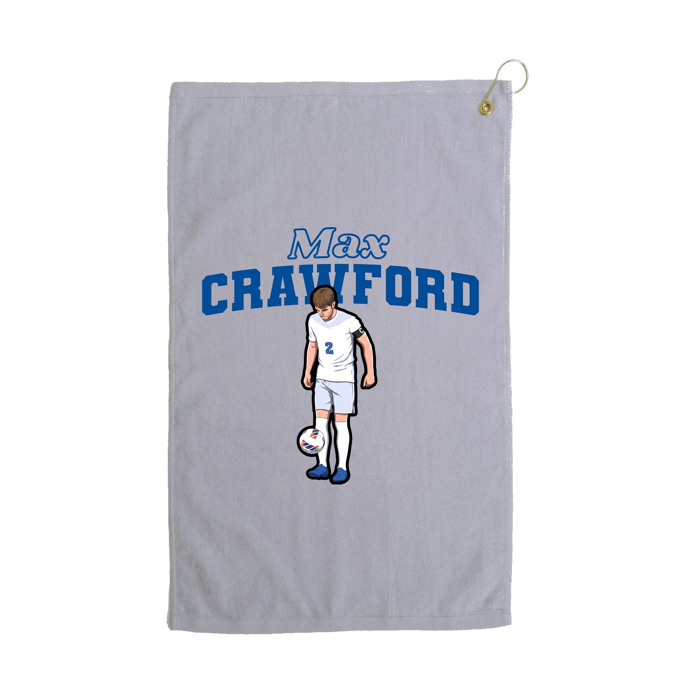 Golf Towel — Name Arch in Grey