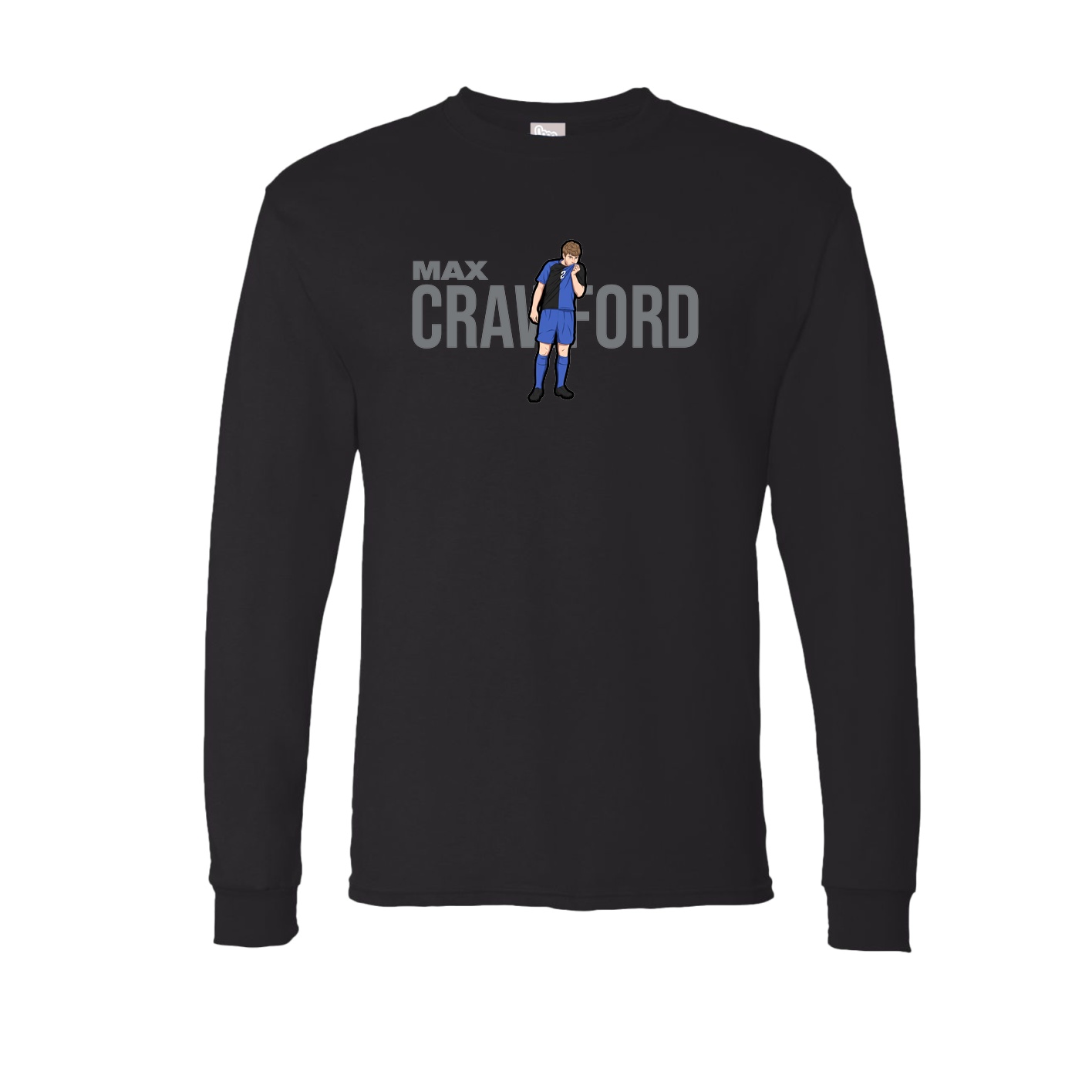 Long Sleeve Tee — Player Name in Black