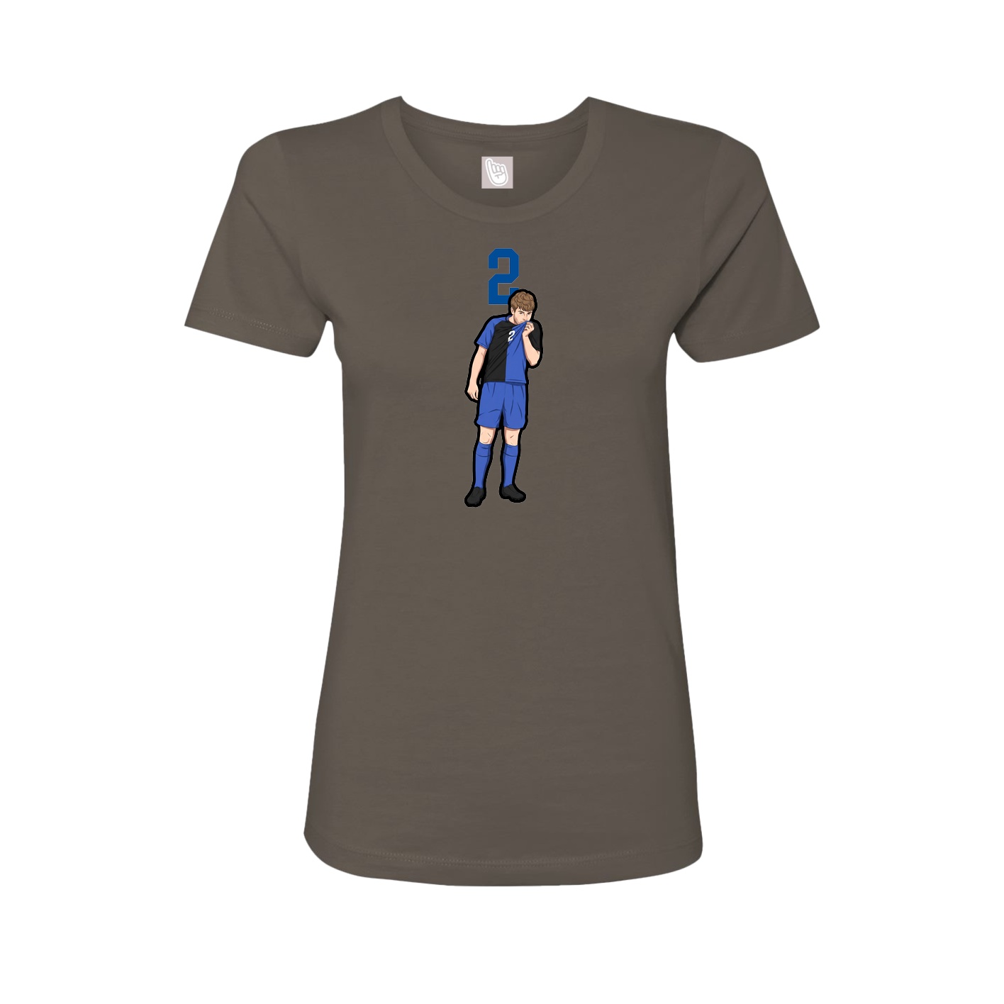 Fitted Women's Tee — Number Top in Grey