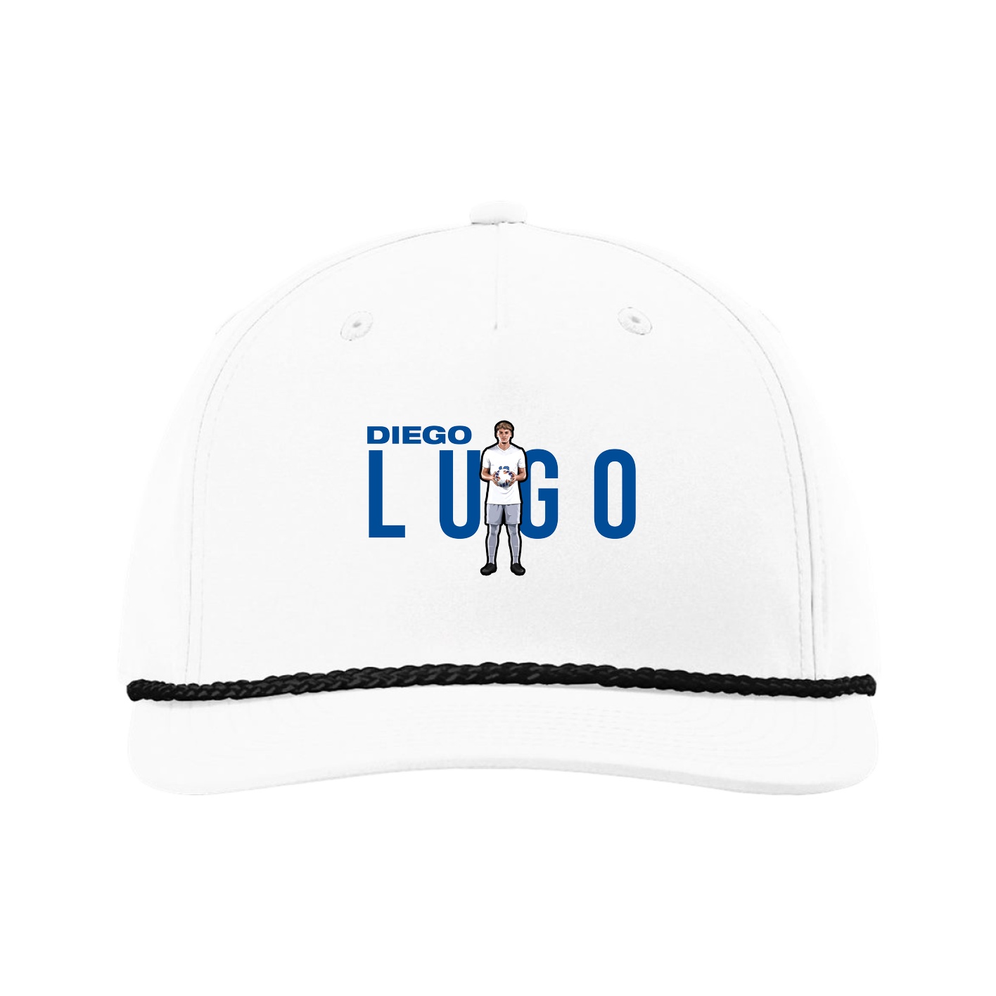 Five-Panel Classic Rope Cap — Player Name in White