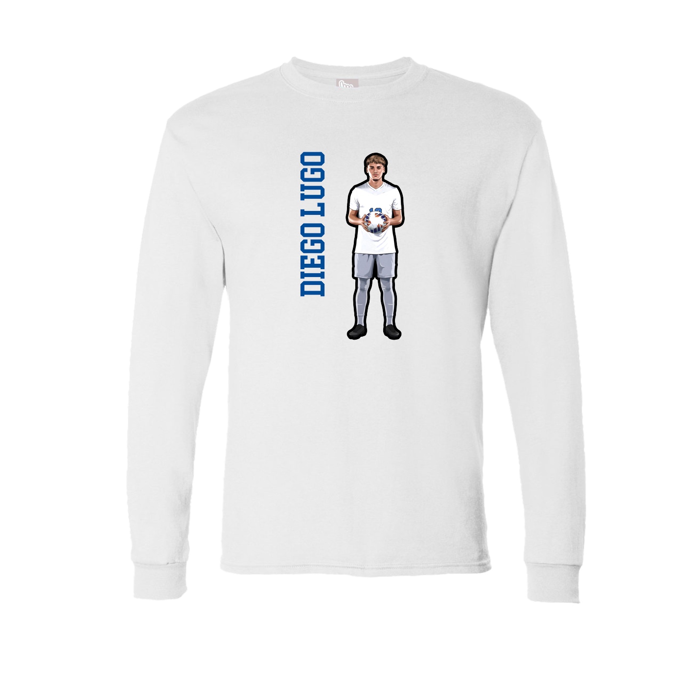 Long Sleeve Tee — Name Vertical in White