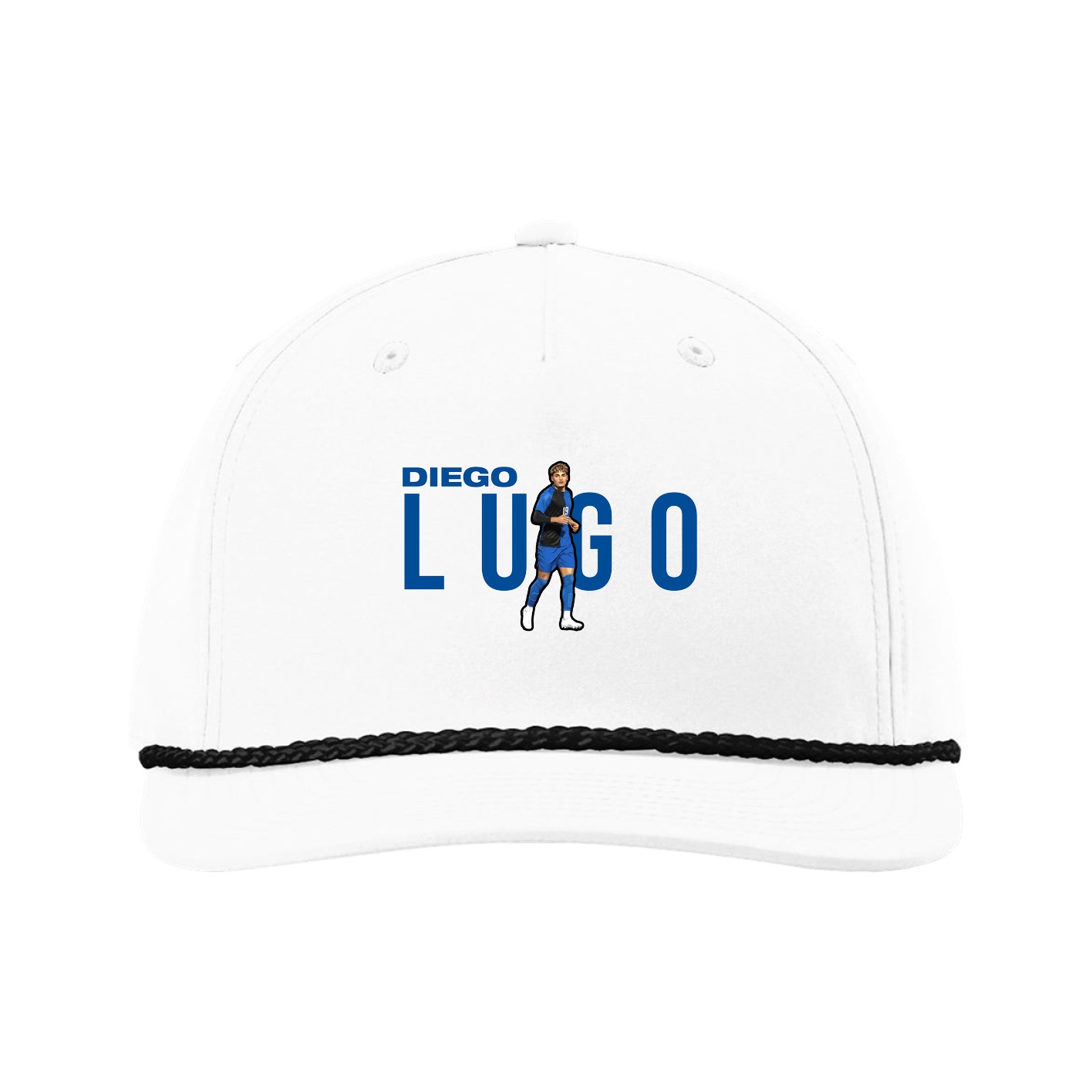 Five-Panel Classic Rope Cap — Player Name in White