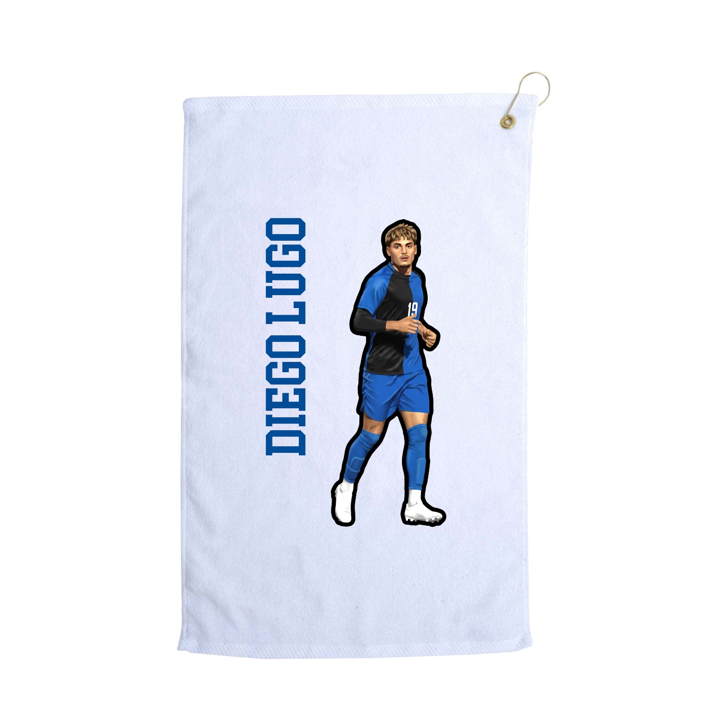 Golf Towel — Name Vertical in White