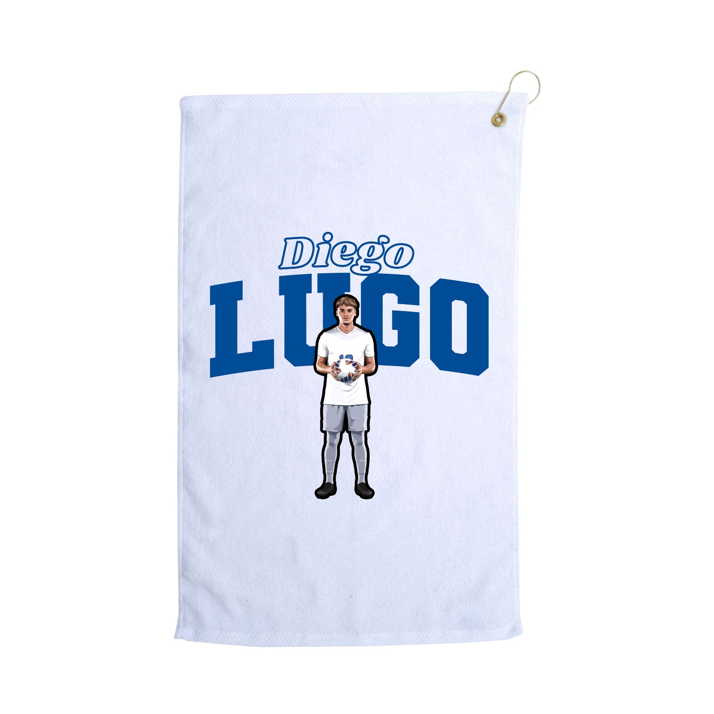 Golf Towel — Name Arch in White
