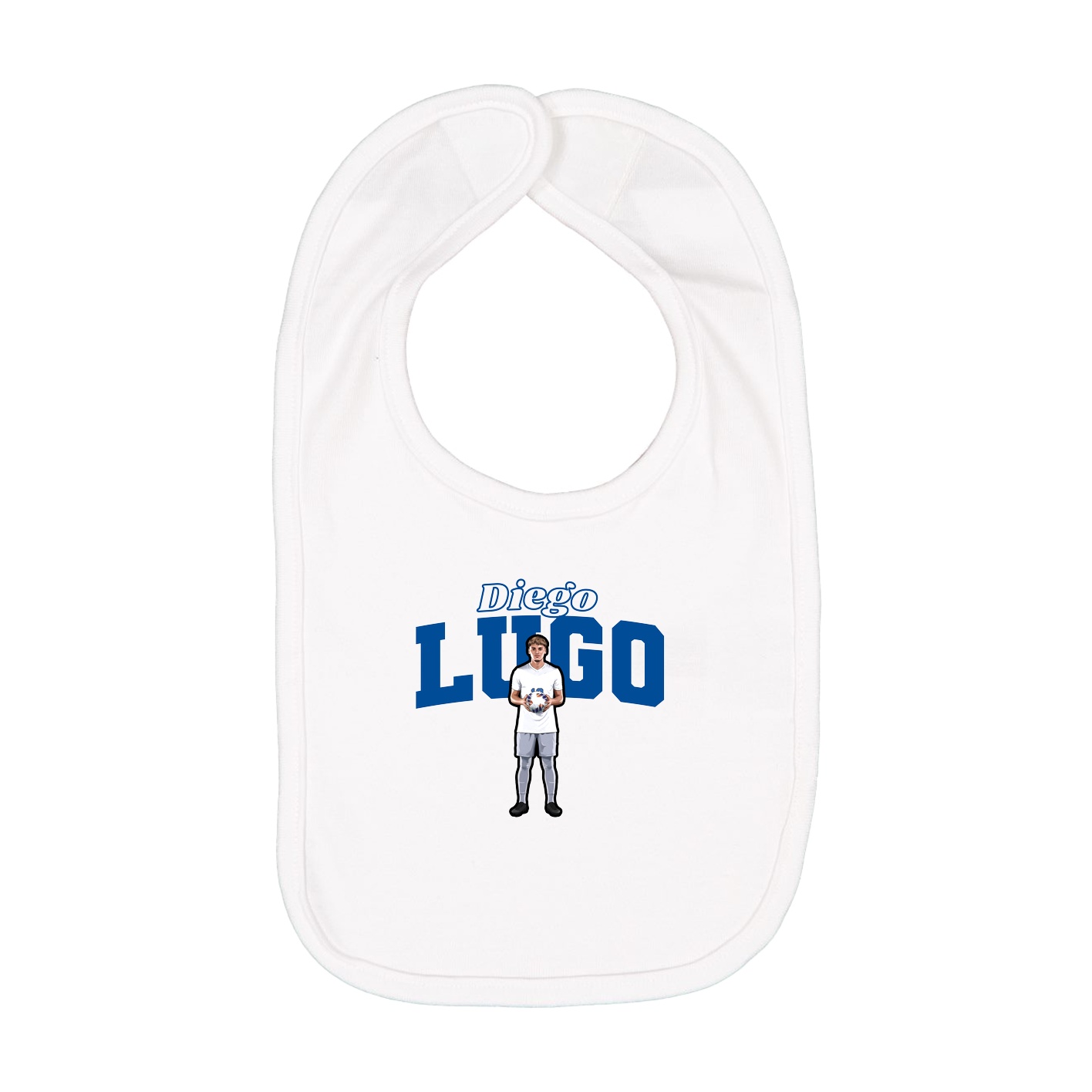 Infant Bib — Name Arch in White