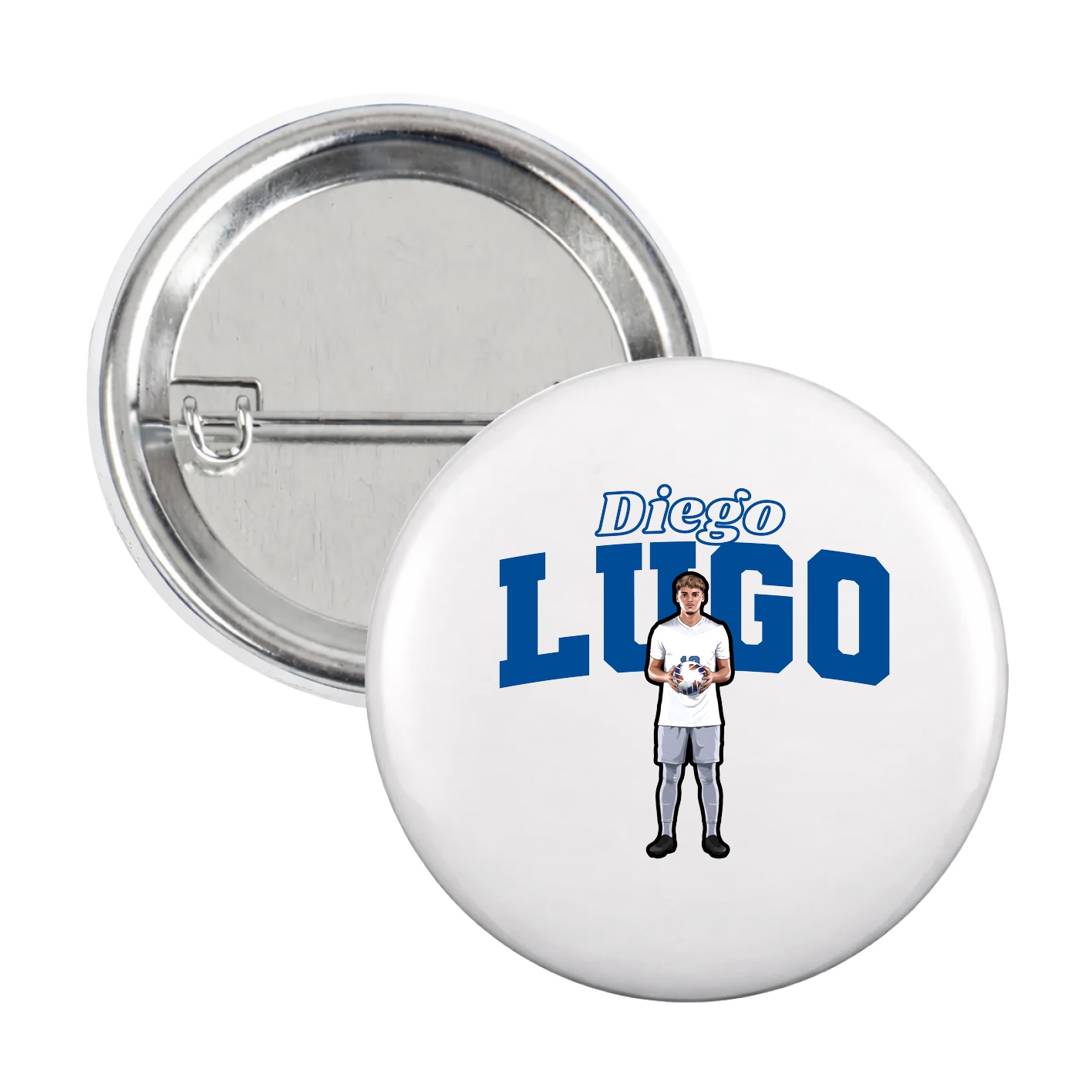 Game Day Button — Name Arch in White