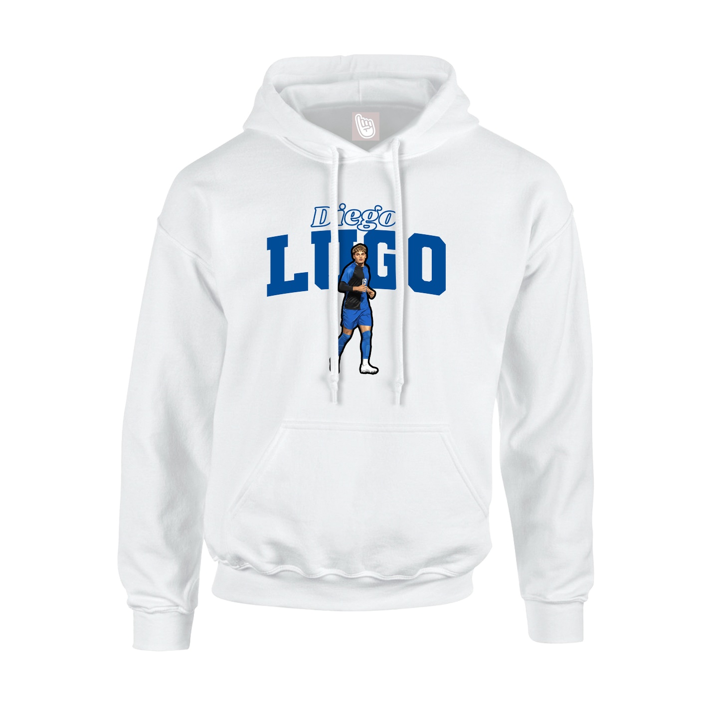 Youth Hoodie — Name Arch in White