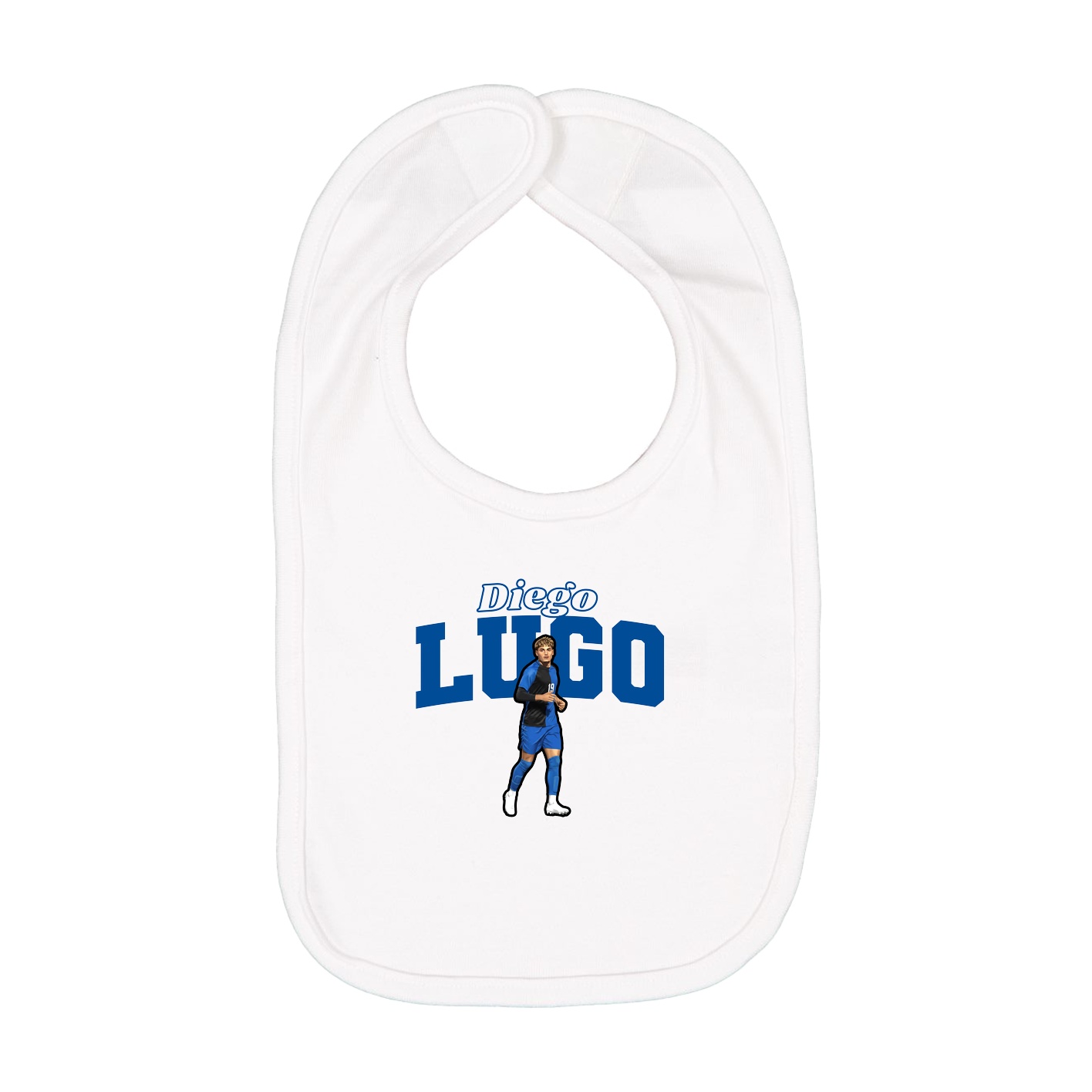 Infant Bib — Name Arch in White
