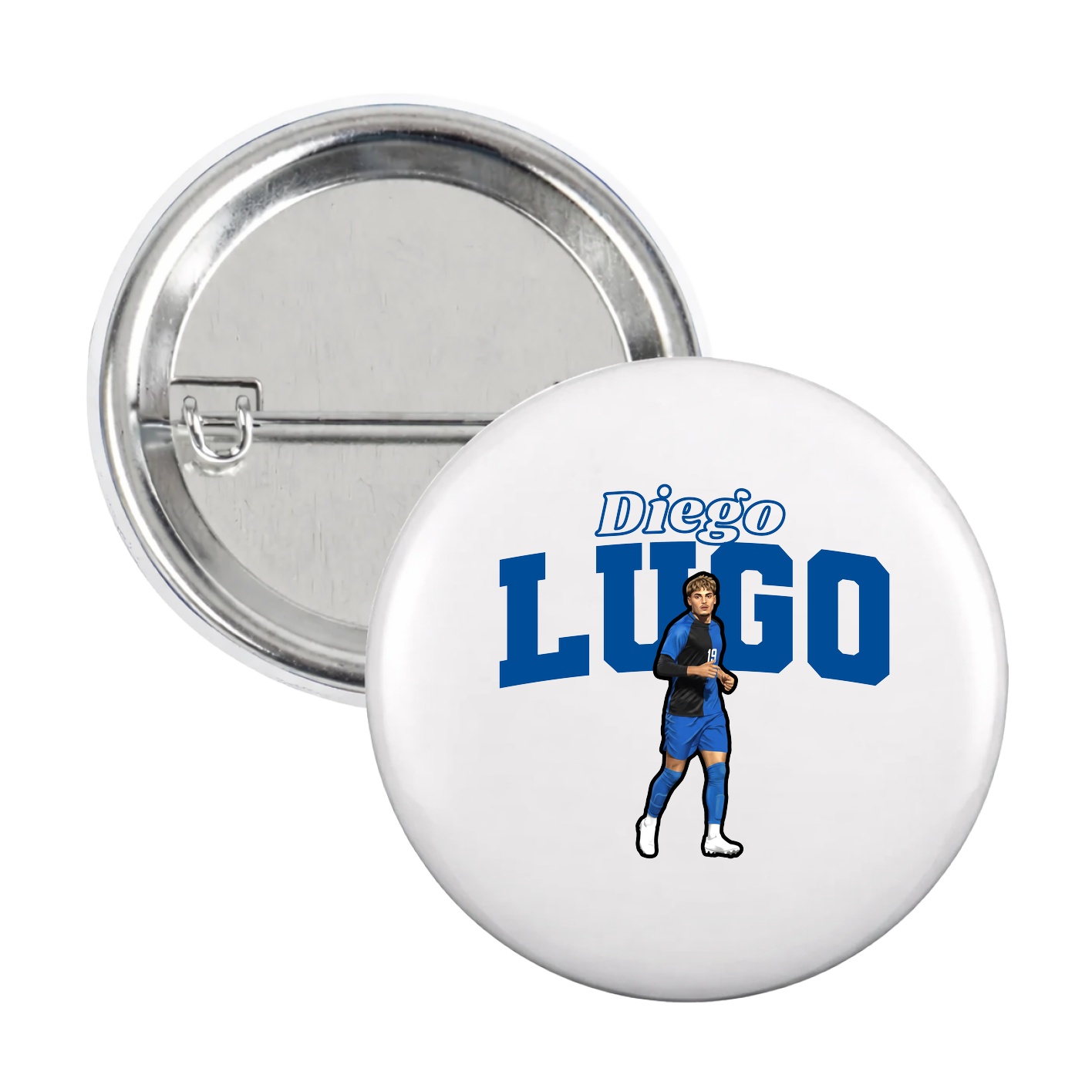 Game Day Button — Name Arch in White