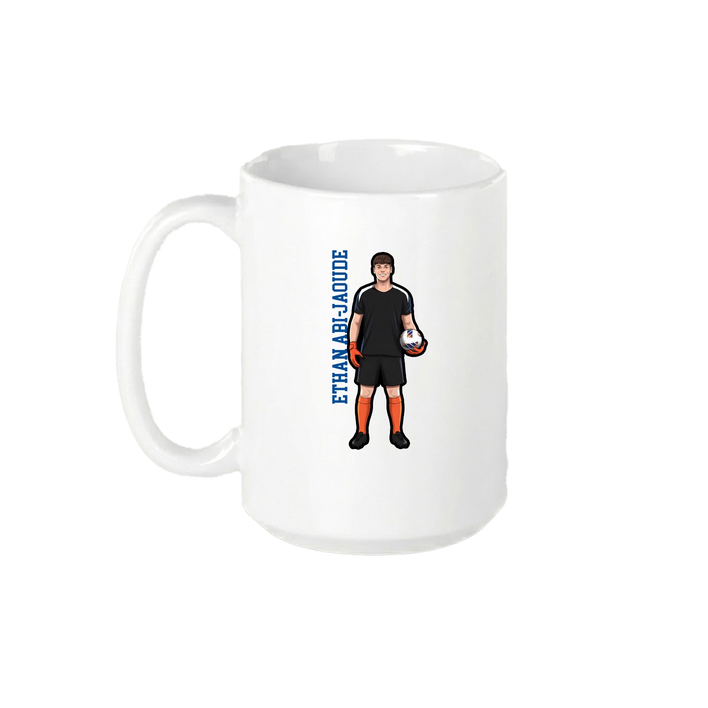 15oz Coffee Mug — Name Vertical in White
