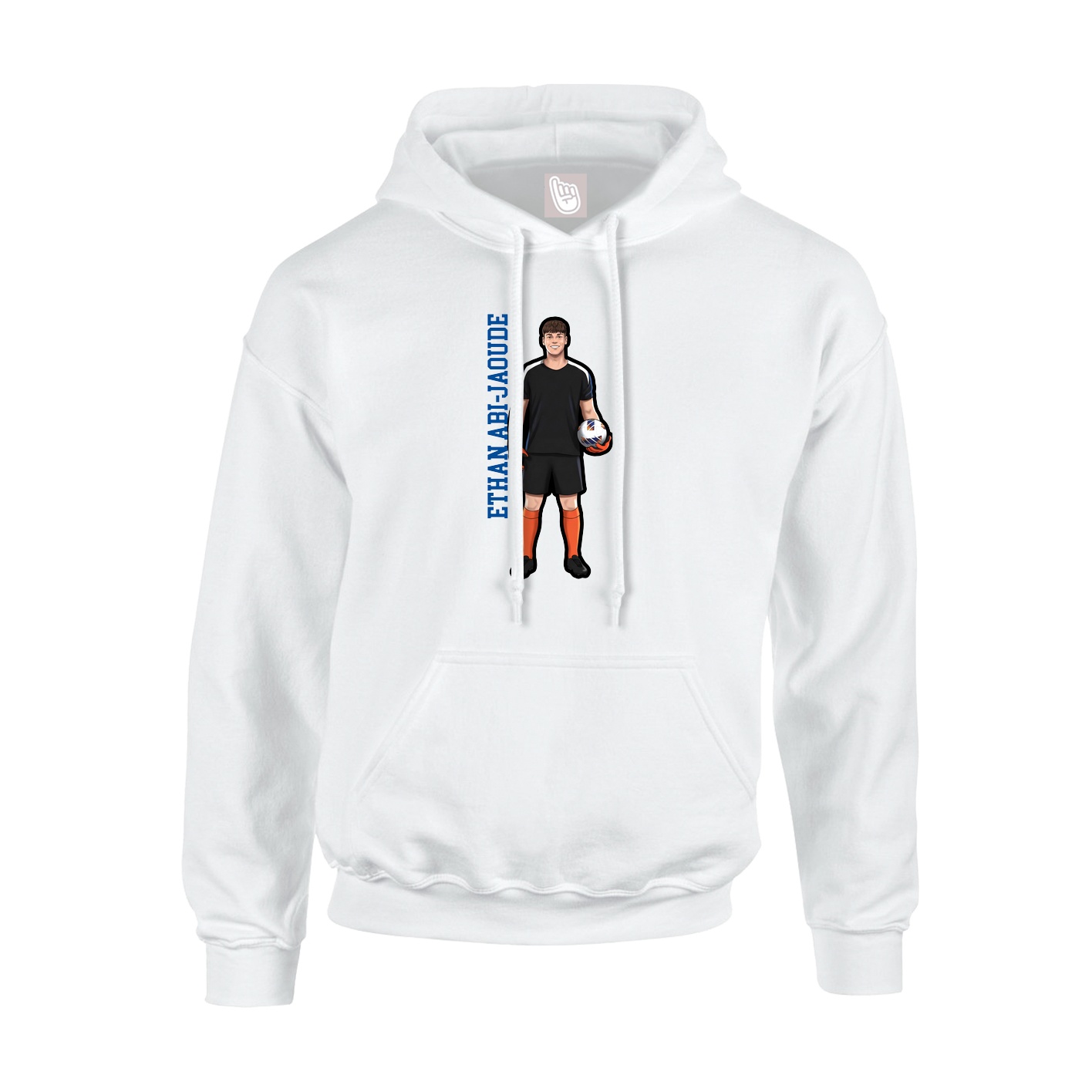 Youth Hoodie — Name Vertical in White